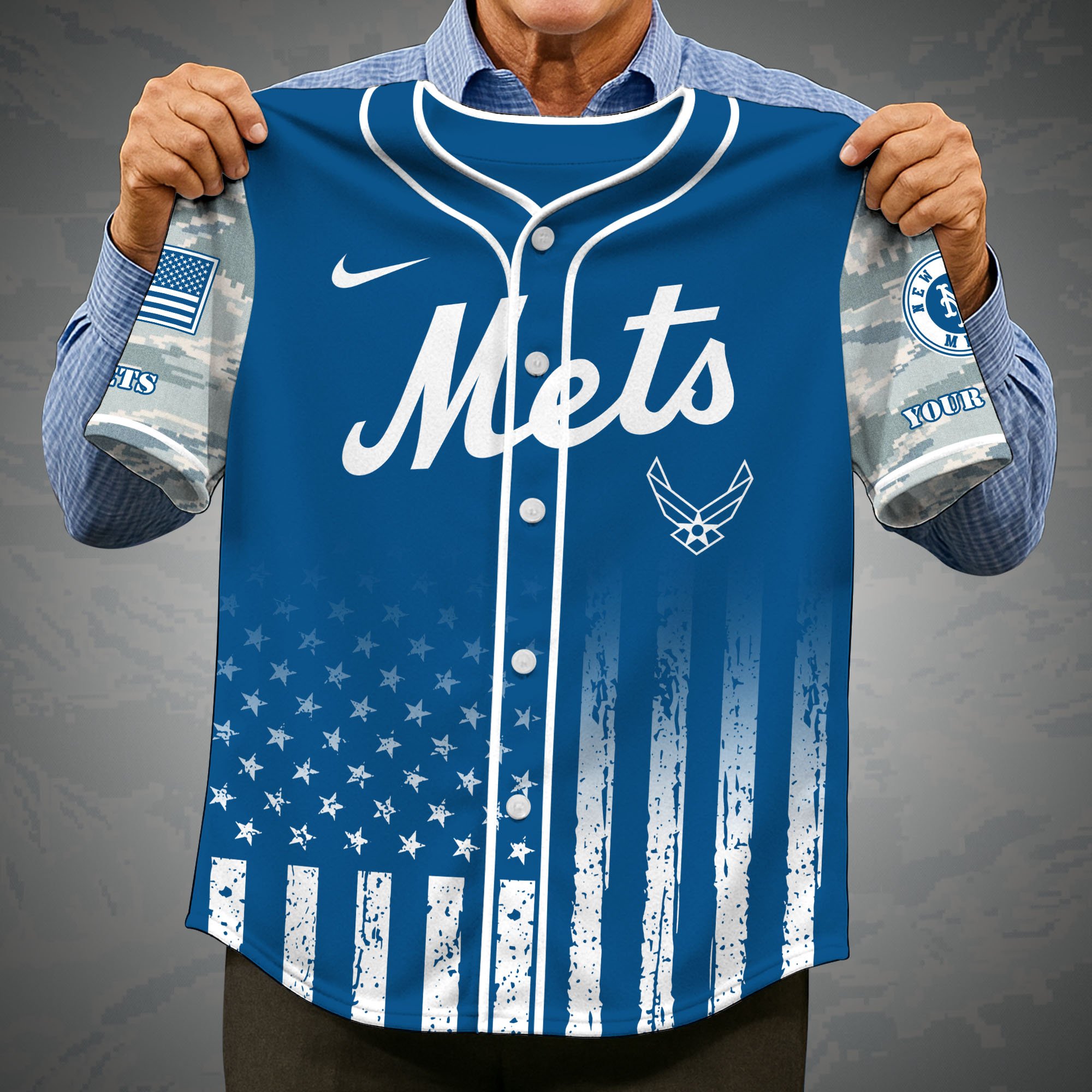 Alternative view of New York Mets Camouflage Baseball Shirt Custom Name, Sport Team Shirt, Sport Gifts ETRG-05082171