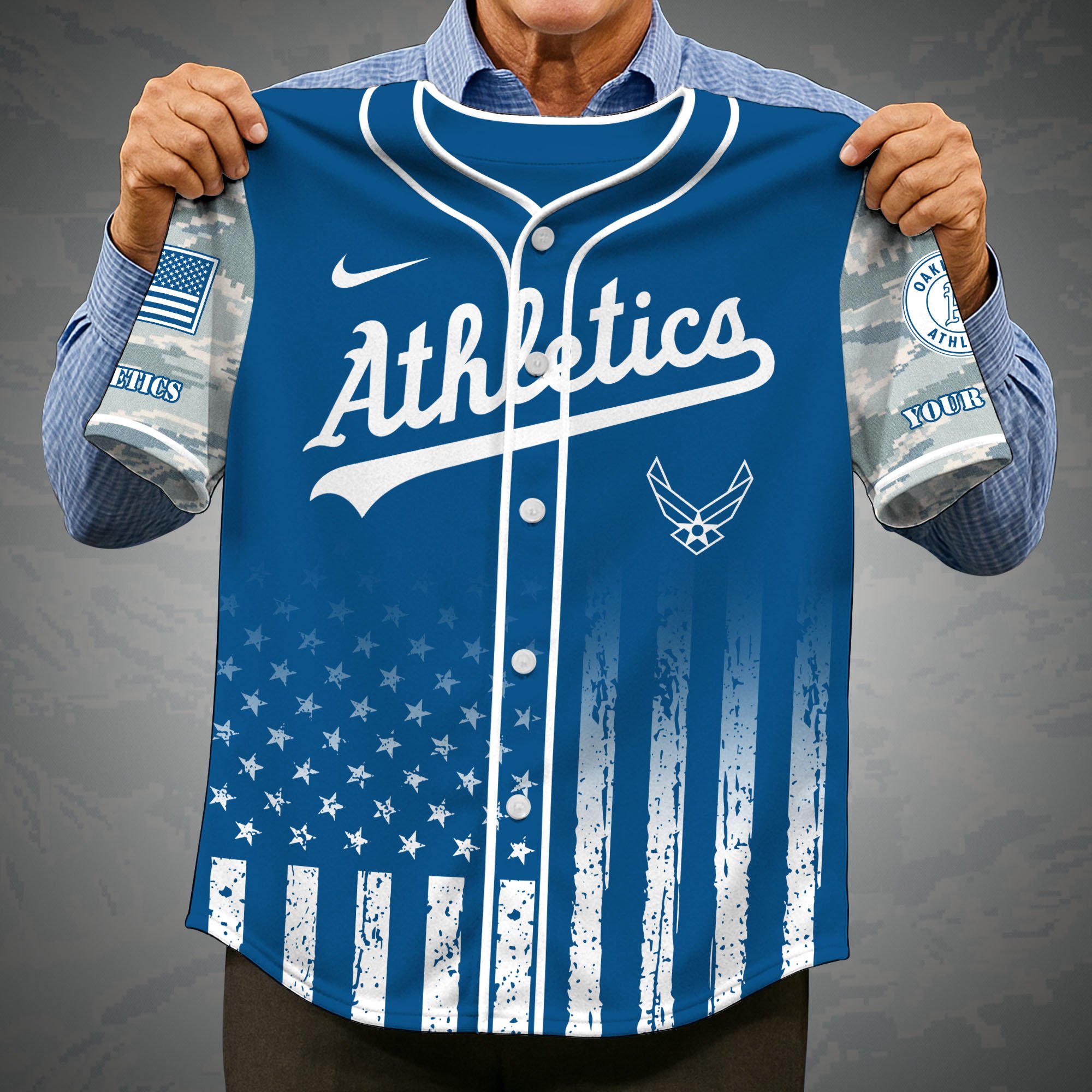 Alternative view of Oakland Athletics Camouflage Baseball Shirt Custom Name, Sport Team Shirt, Sport Gifts ETRG-05082171