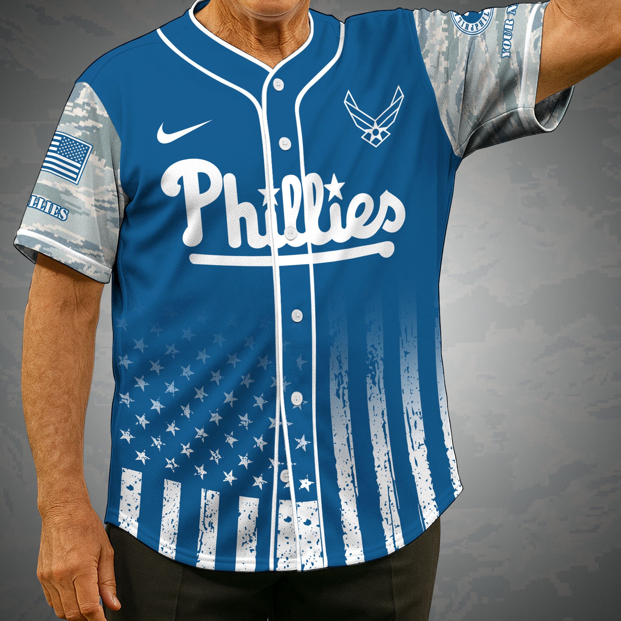 Philadelphia Phillies Camouflage Baseball Shirt Custom Name, Sport Team Shirt, Sport Gifts ETRG-05082171