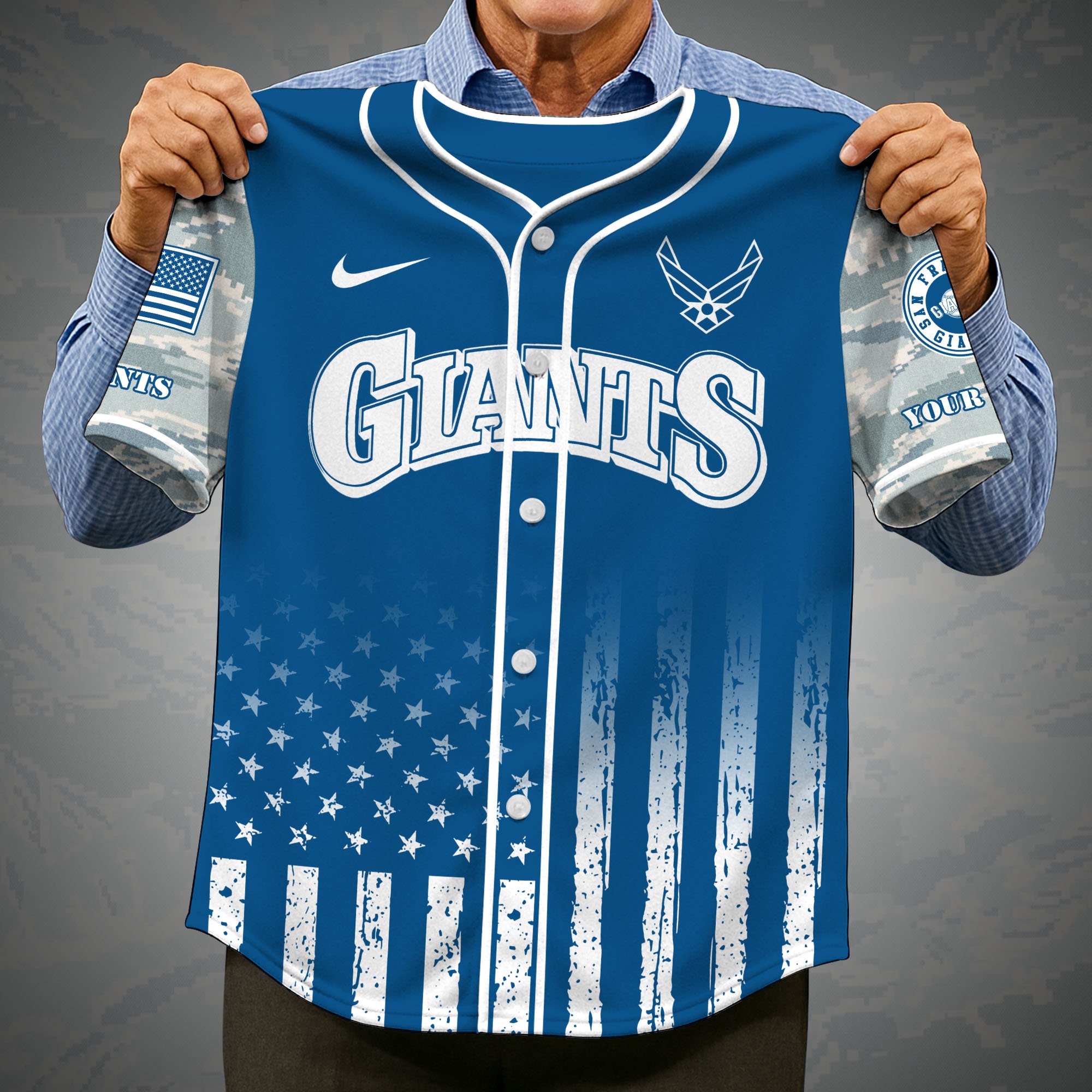 Alternative view of San Francisco Giants Camouflage Baseball Shirt Custom Name, Sport Team Shirt, Sport Gifts ETRG-05082171