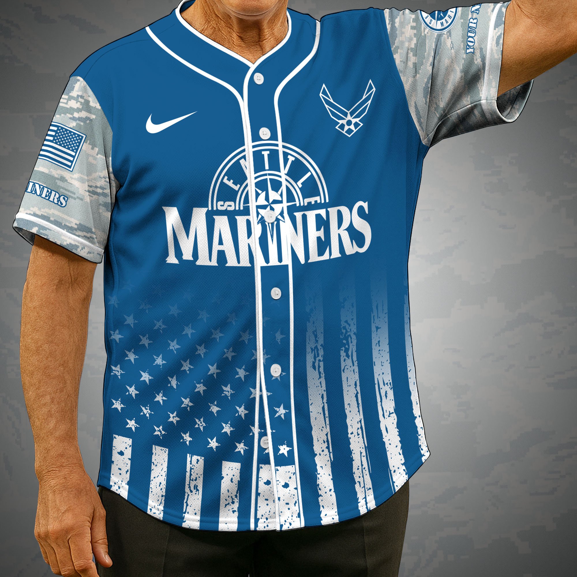 Seattle Mariners Camouflage Baseball Shirt Custom Name, Sport Team Shirt, Sport Gifts ETRG-05082171