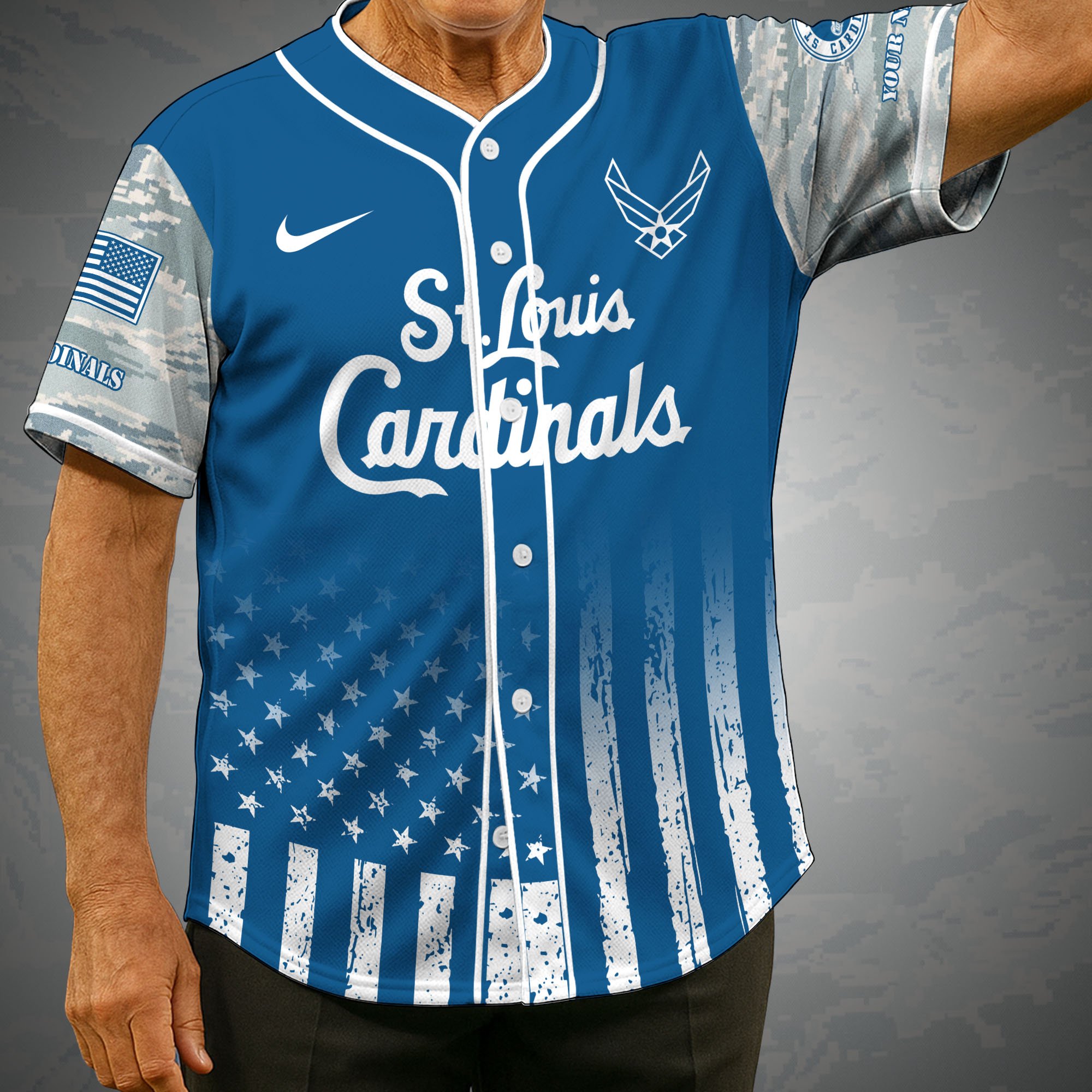 St. Louis Cardinals Camouflage Baseball Shirt Custom Name, Sport Team Shirt, Sport Gifts ETRG-05082171