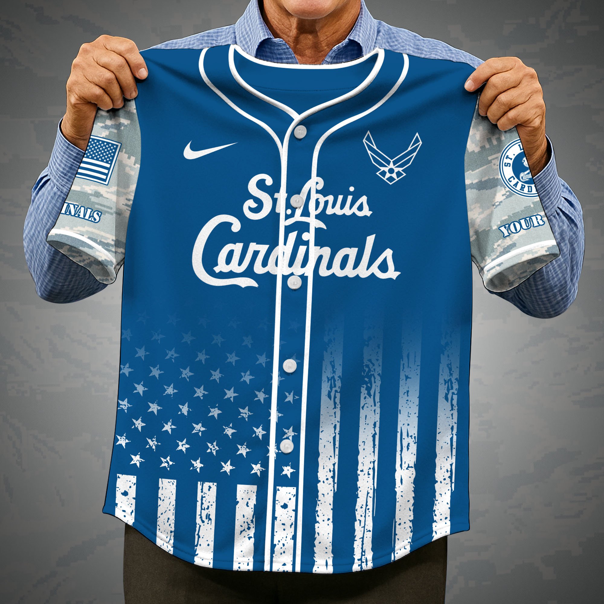 Alternative view of St. Louis Cardinals Camouflage Baseball Shirt Custom Name, Sport Team Shirt, Sport Gifts ETRG-05082171