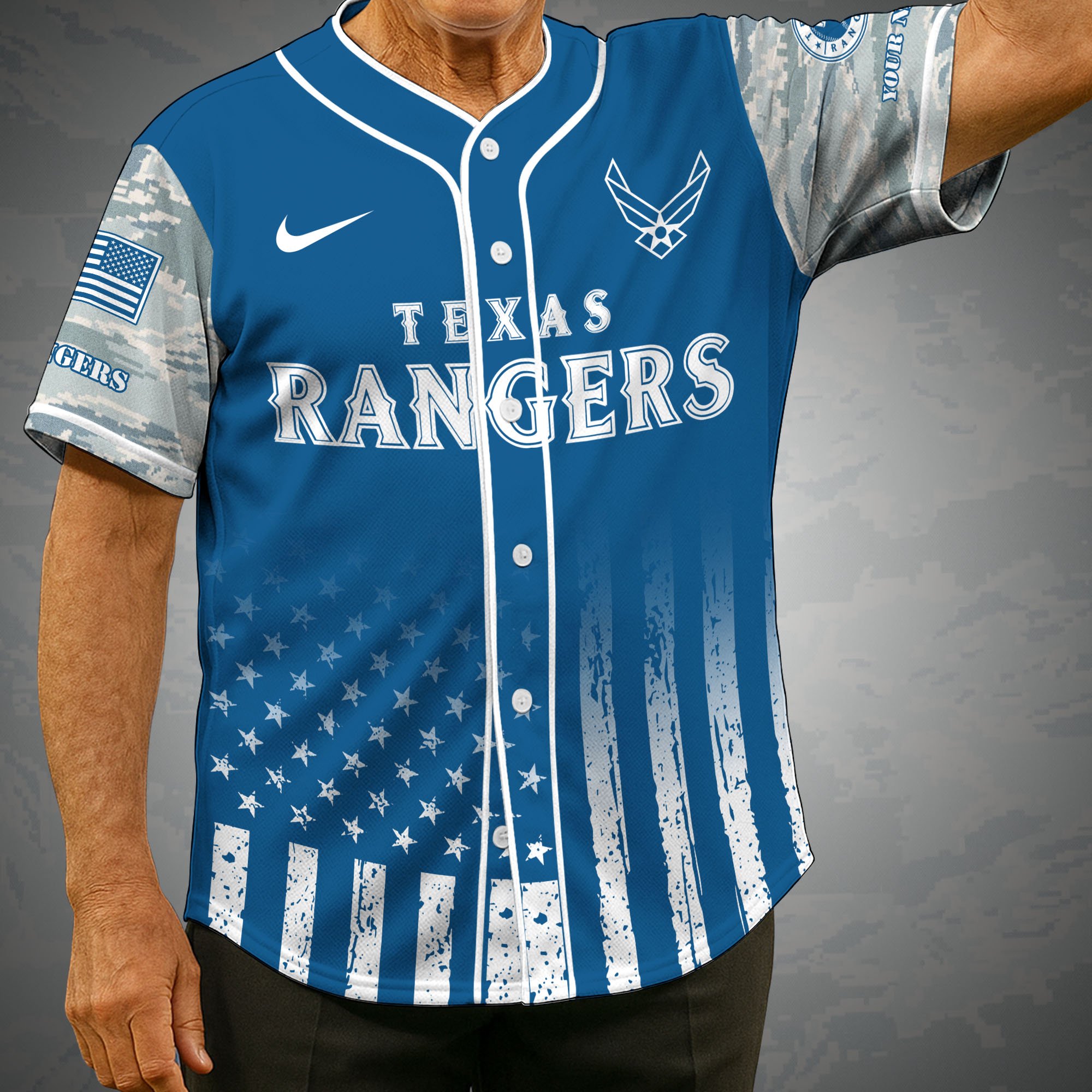 Texas Rangers Camouflage Baseball Shirt Custom Name, Sport Team Shirt, Sport Gifts ETRG-05082171