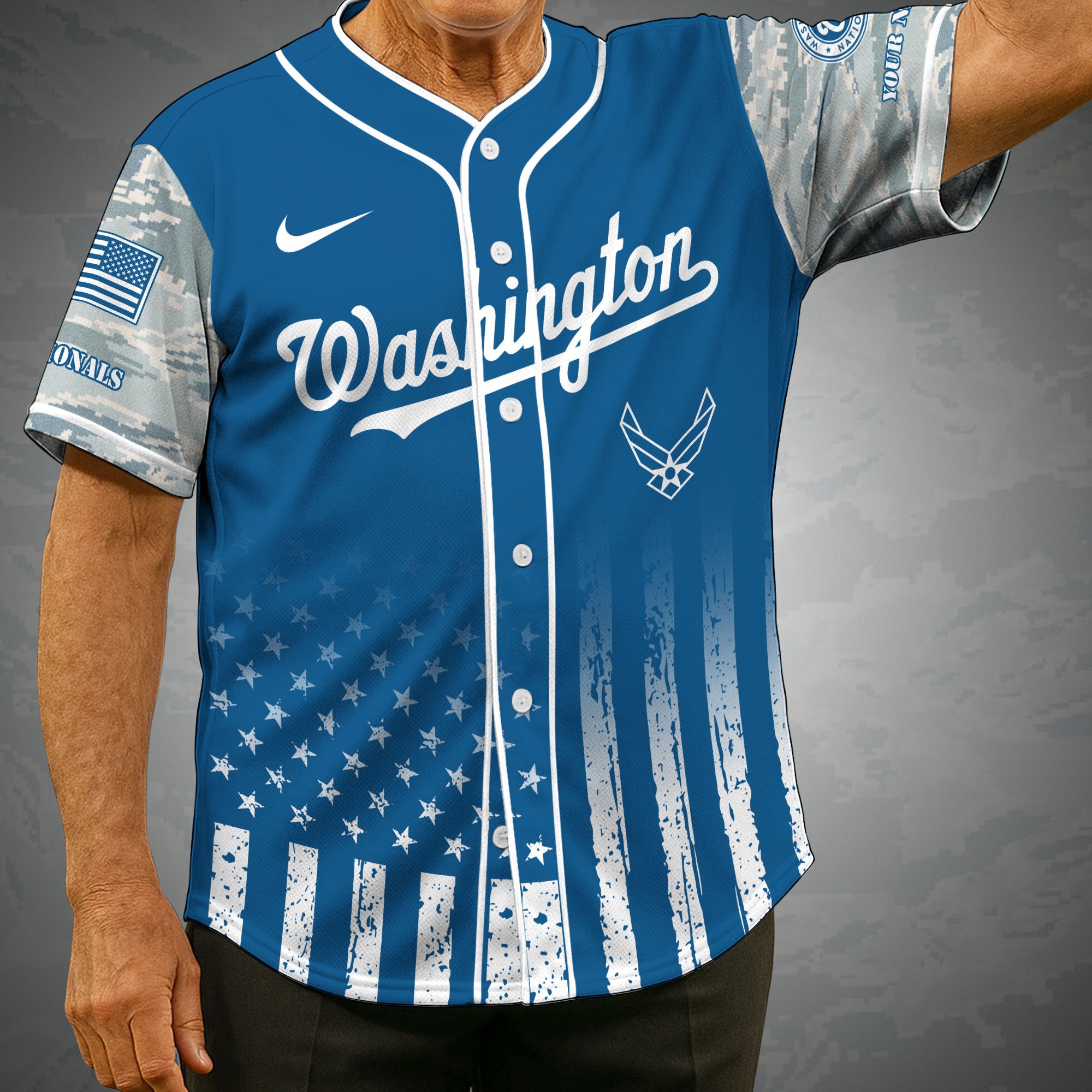 Washington Nationals Camouflage Baseball Shirt Custom Name, Sport Team Shirt, Sport Gifts ETRG-05082171