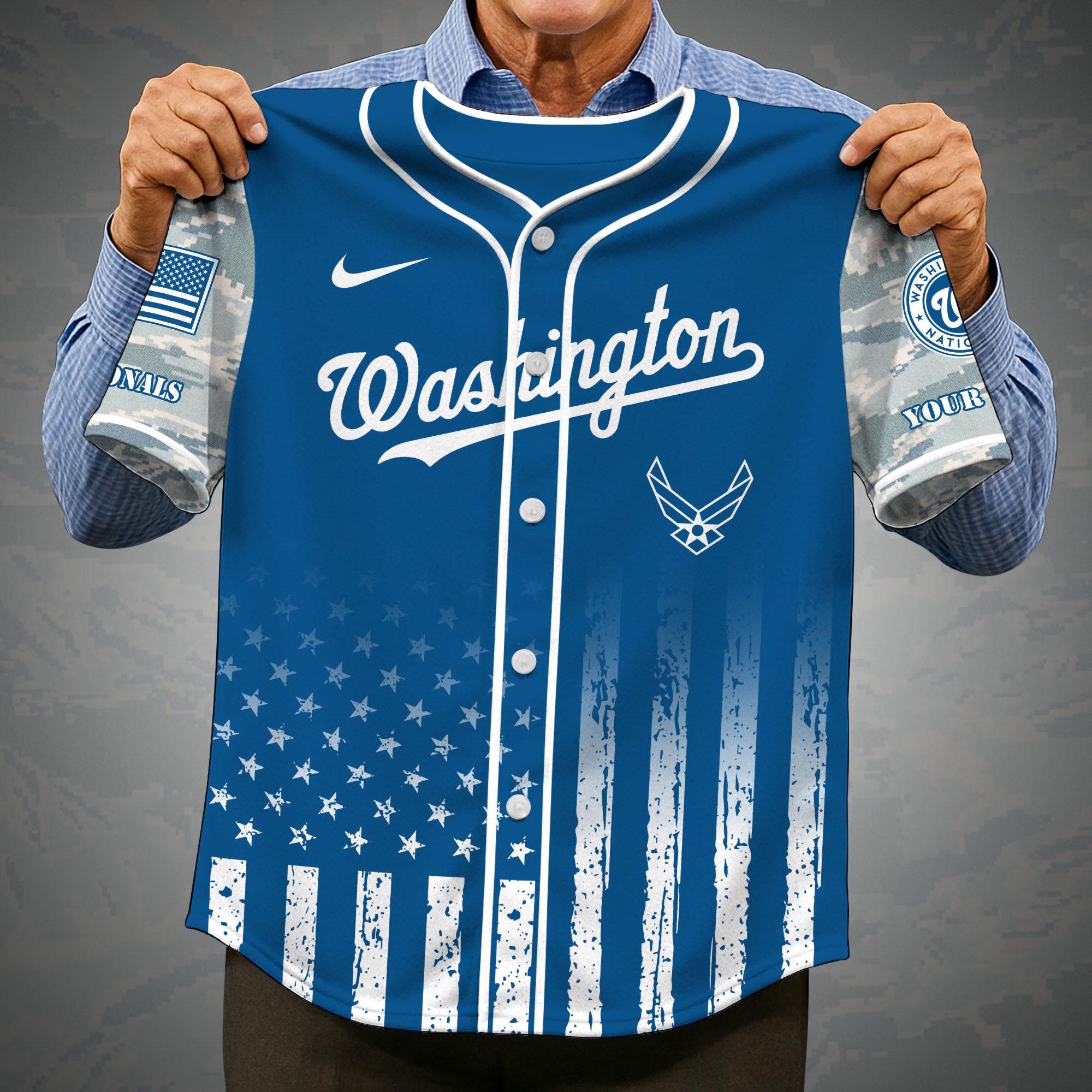 Alternative view of Washington Nationals Camouflage Baseball Shirt Custom Name, Sport Team Shirt, Sport Gifts ETRG-05082171