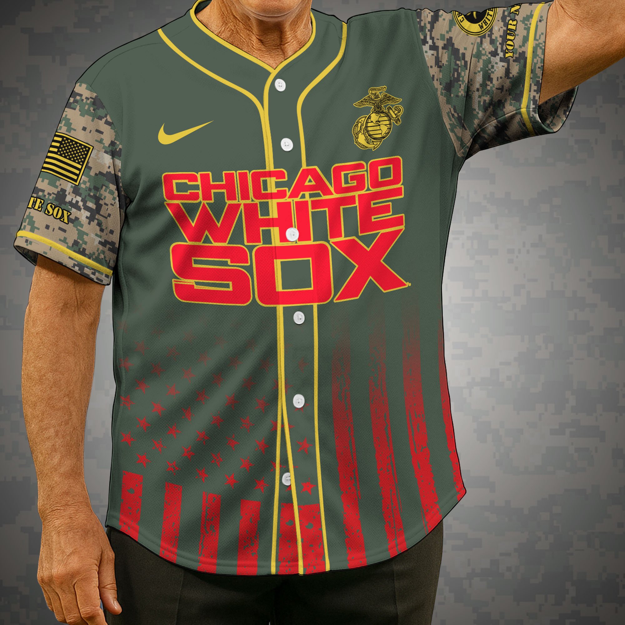 Chicago White Sox Baseball Shirt x US Marine Corps Military Appreciation Night Jersey Editions Limited 2025 Custom Name, Sport Shirt, Sport Gifts ETRG-05082172