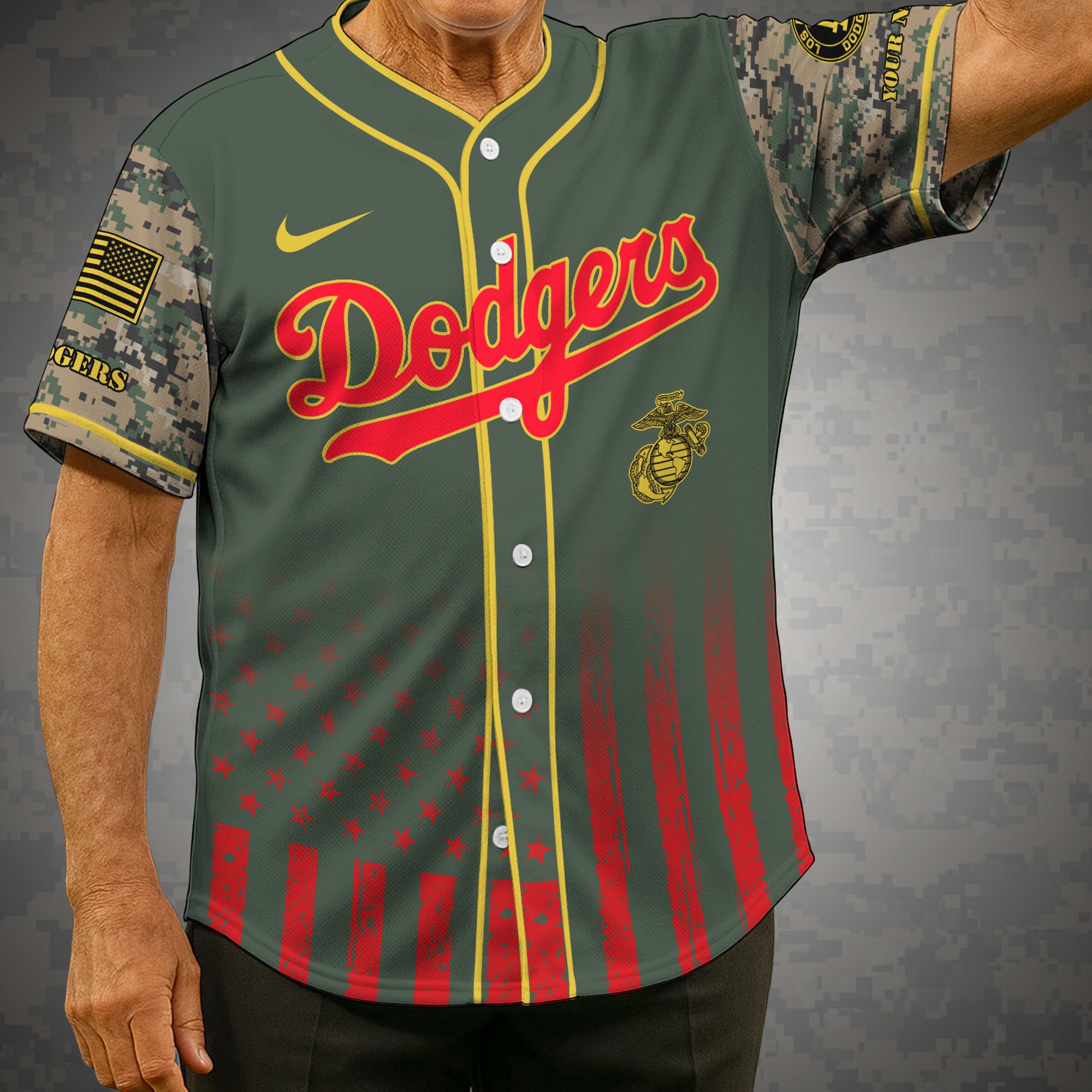 Los Angeles Dodgers Baseball Shirt x US Marine Corps Military Appreciation Night Jersey Editions Limited 2025 Custom Name, Sport Shirt, Sport Gifts ETRG-05082172