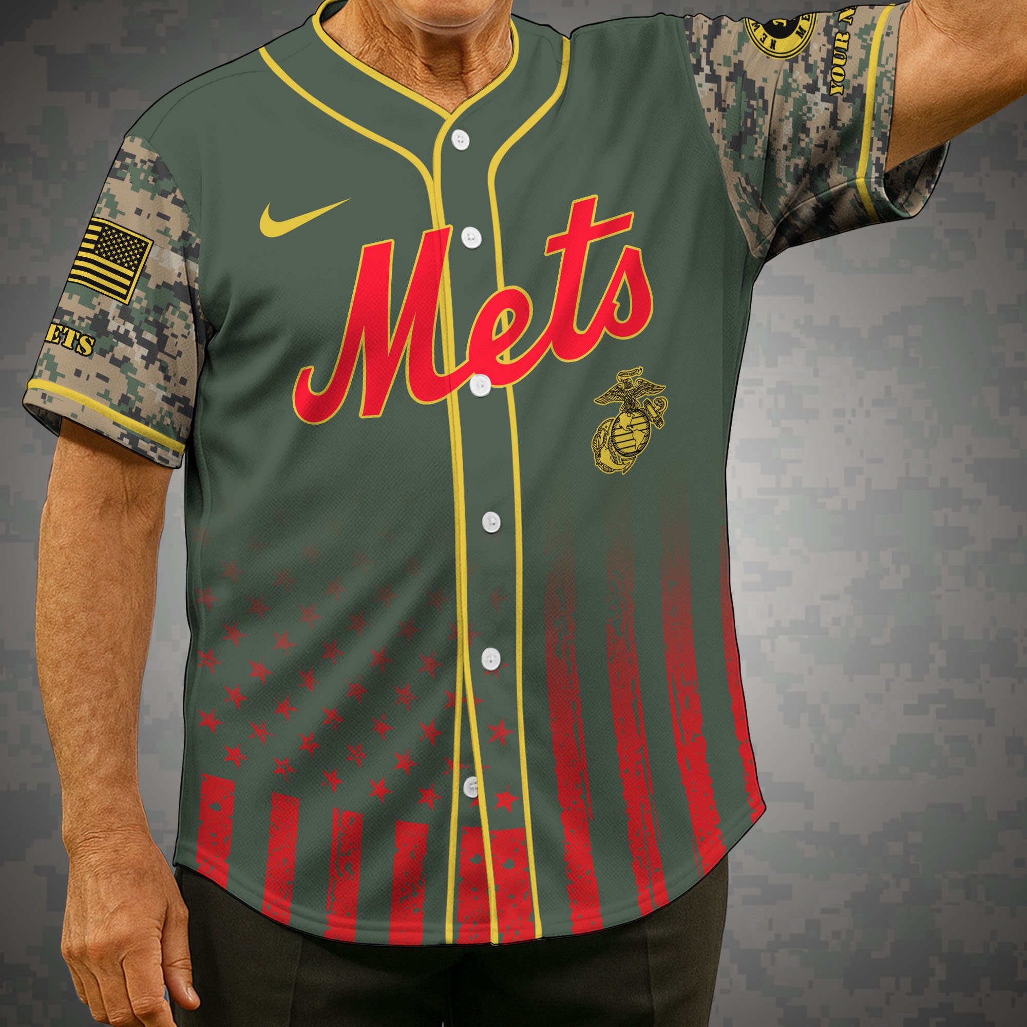 New York Mets Baseball Shirt x US Marine Corps Military Appreciation Night Jersey Editions Limited 2025 Custom Name, Sport Shirt, Sport Gifts ETRG-05082172