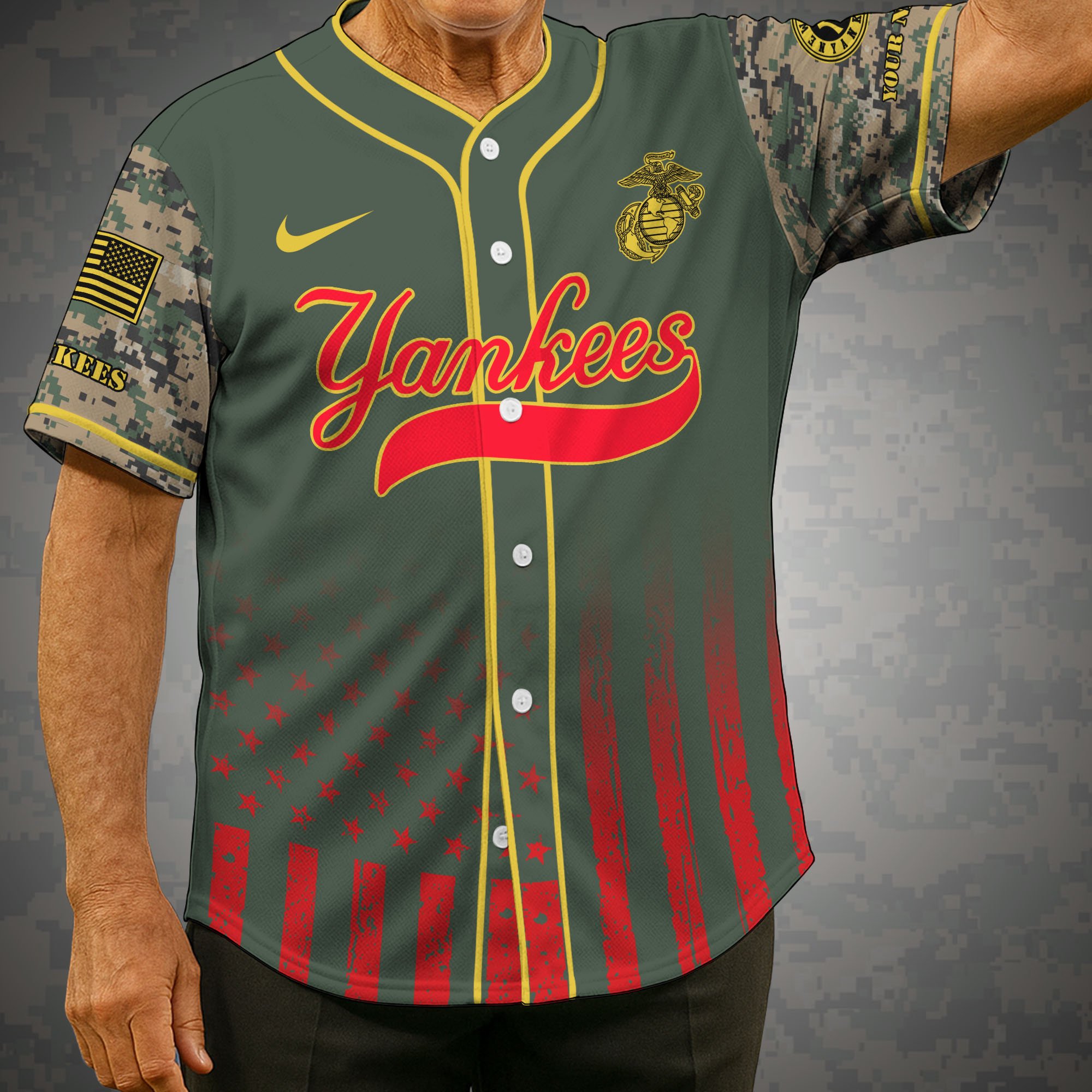 New York Yankees Baseball Shirt x US Marine Corps Military Appreciation Night Jersey Editions Limited 2025 Custom Name, Sport Shirt, Sport Gifts ETRG-05082172
