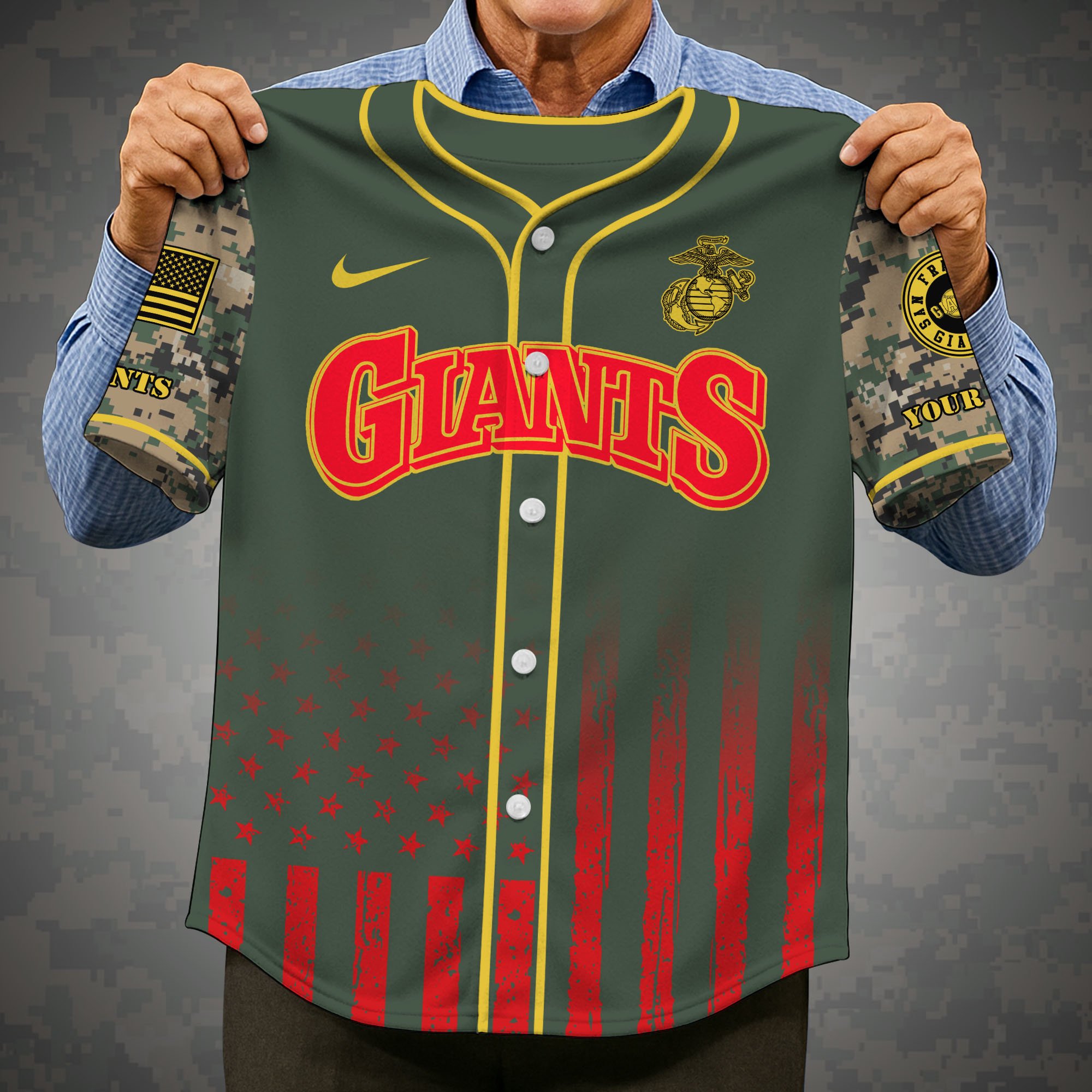 Alternative view of San Francisco Giants Baseball Shirt x US Marine Corps Military Appreciation Night Jersey Editions Limited 2025 Custom Name, Sport Shirt, Sport Gifts ETRG-05082172