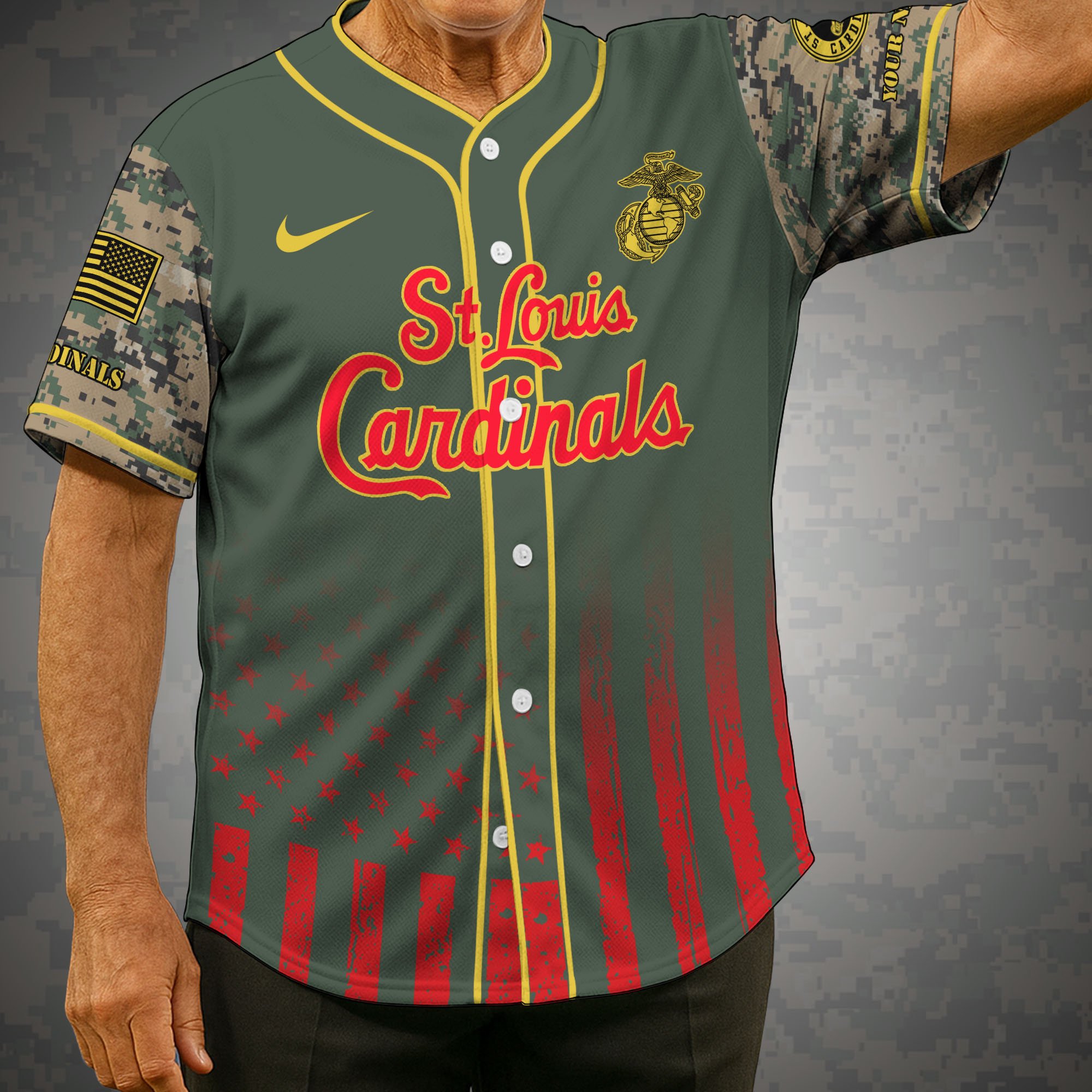 St. Louis Cardinals Baseball Shirt x US Marine Corps Military Appreciation Night Jersey Editions Limited 2025 Custom Name, Sport Shirt, Sport Gifts ETRG-05082172