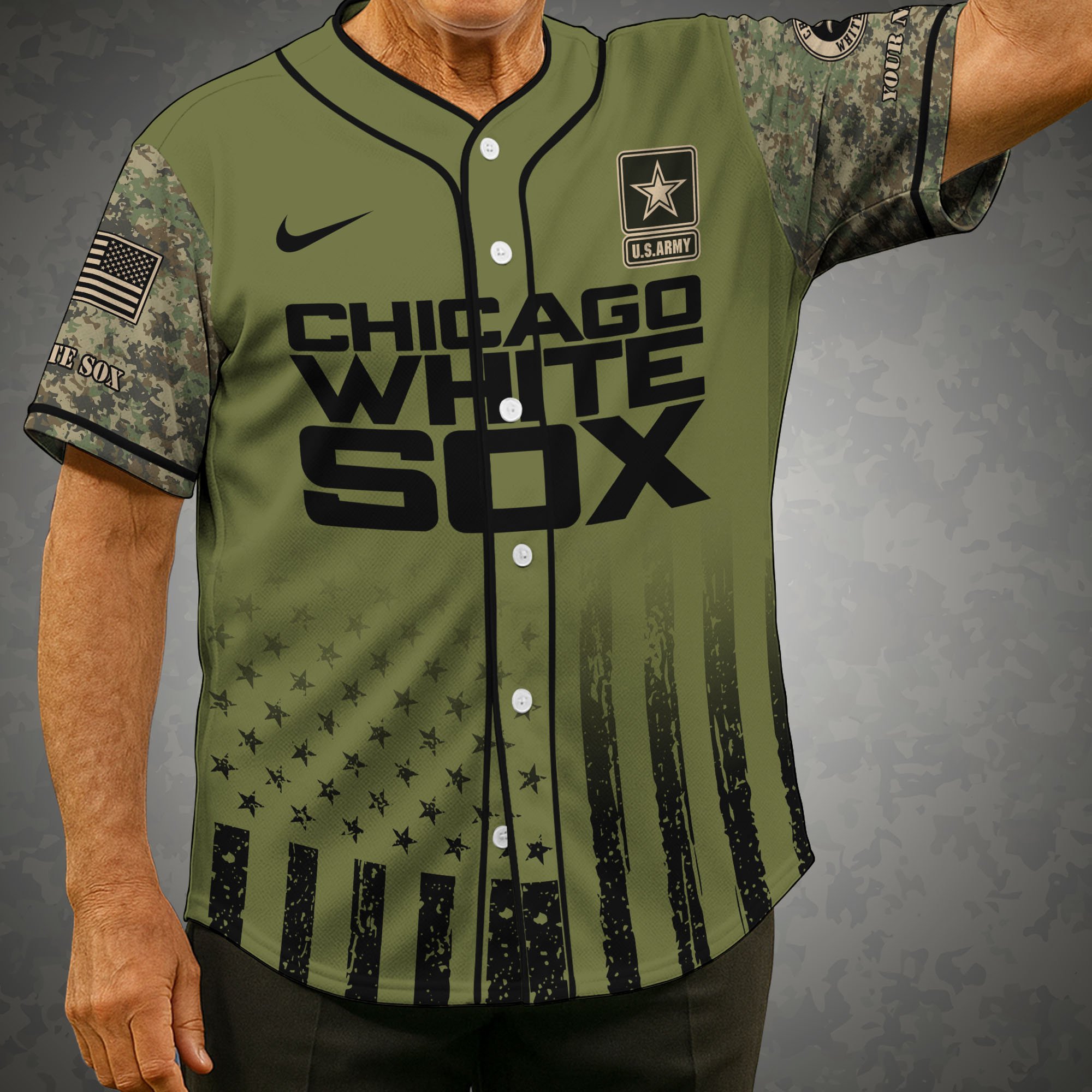 Chicago White Sox Baseball Shirt x US Army Military Appreciation Night Jersey Editions Limited 2025 Custom Name, Sport Shirt For Fans ETRG-05082173