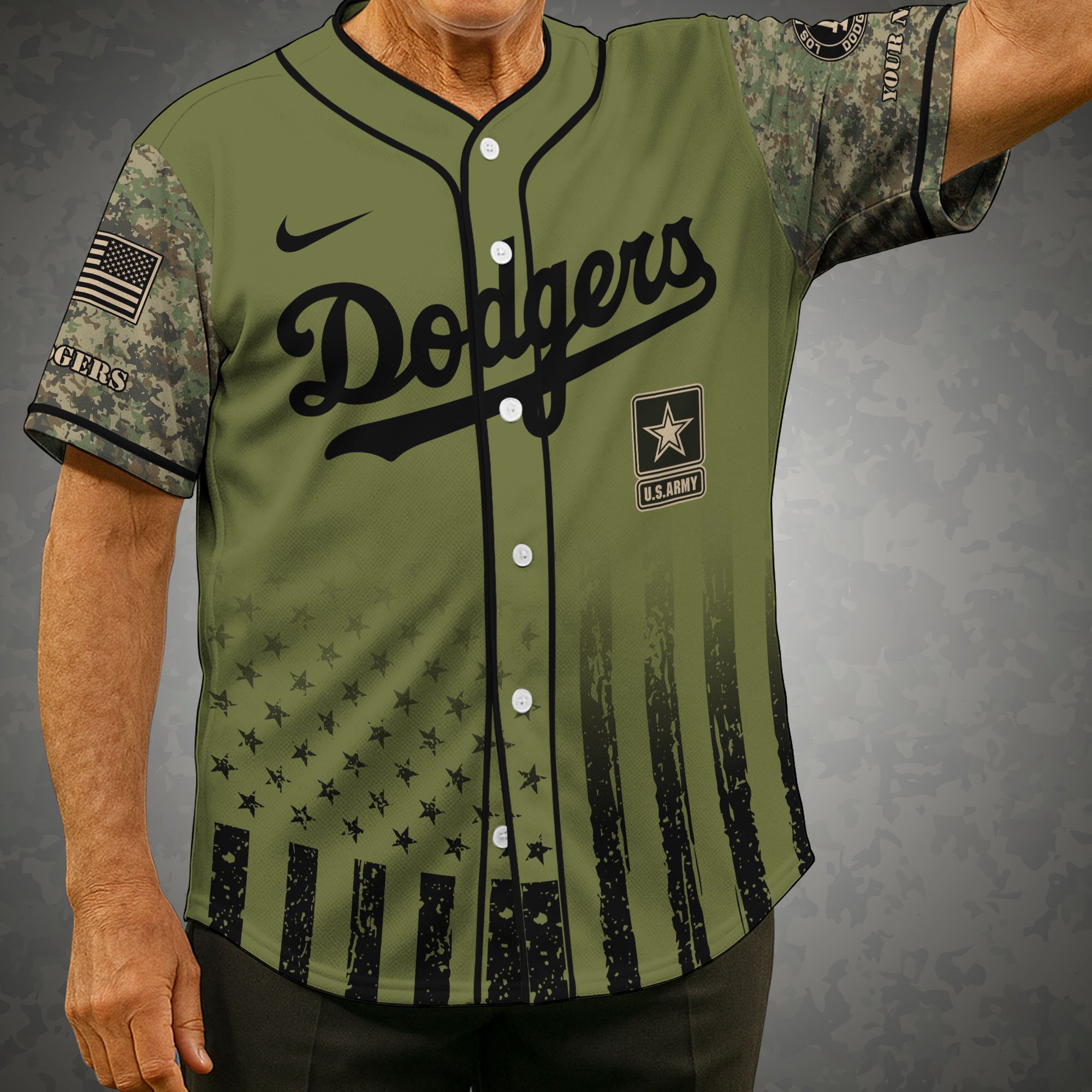 Los Angeles Dodgers Baseball Shirt x US Army Military Appreciation Night Jersey Editions Limited 2025 Custom Name, Sport Shirt For Fans ETRG-05082173