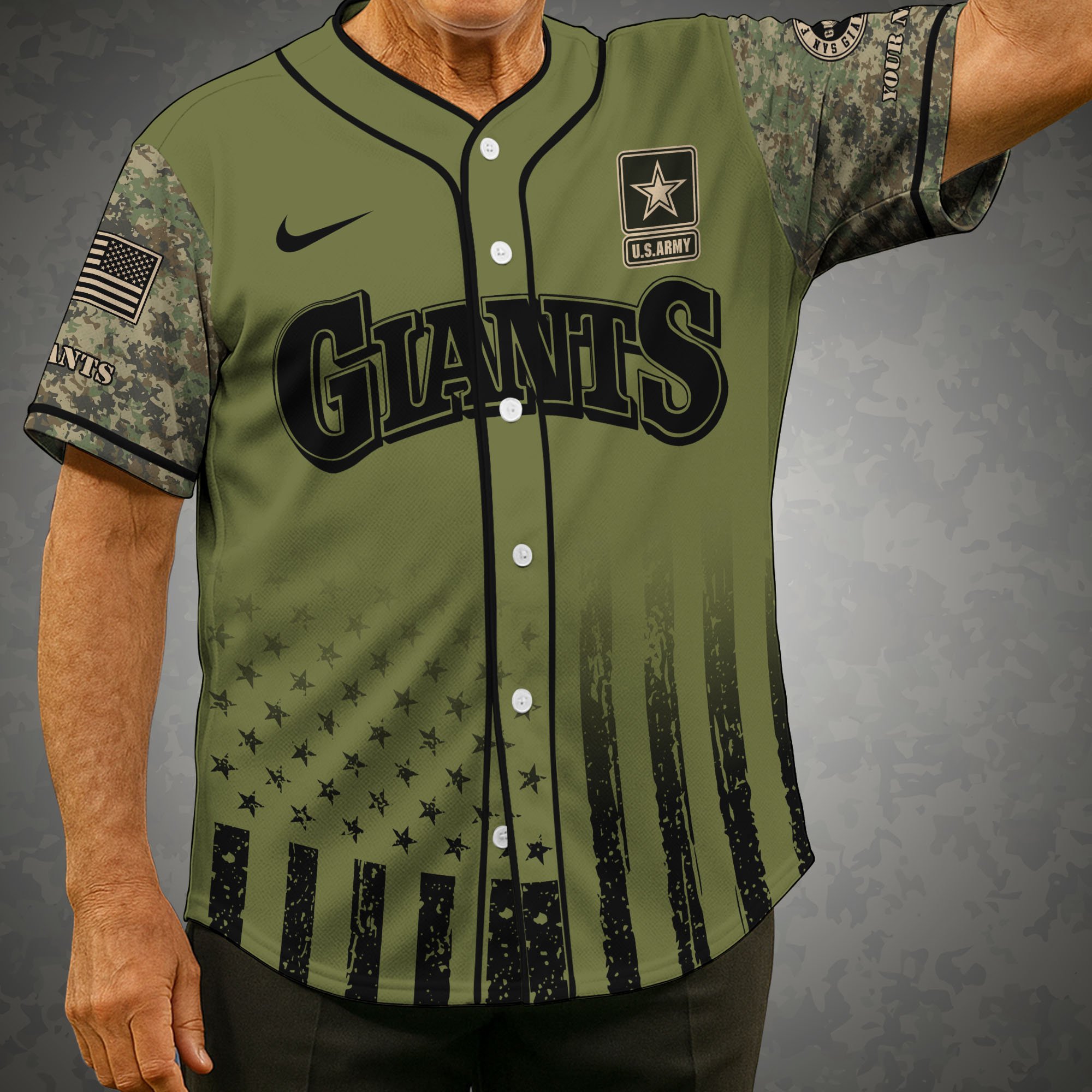 San Francisco Giants Baseball Shirt x US Army Military Appreciation Night Jersey Editions Limited 2025 Custom Name, Sport Shirt For Fans ETRG-05082173