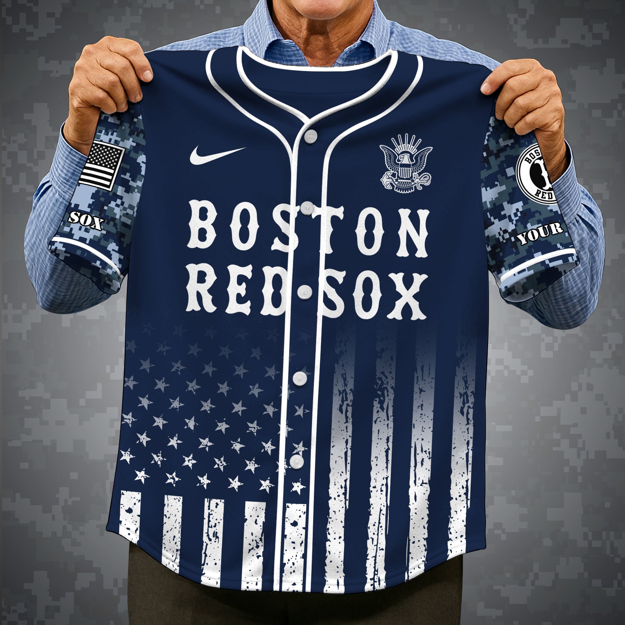 Alternative view of Boston Red Sox Baseball Shirt x US Navy Military Appreciation Night Jersey Editions Limited 2025 Custom Name, Sport Shirt For Fan ETRG-05132194