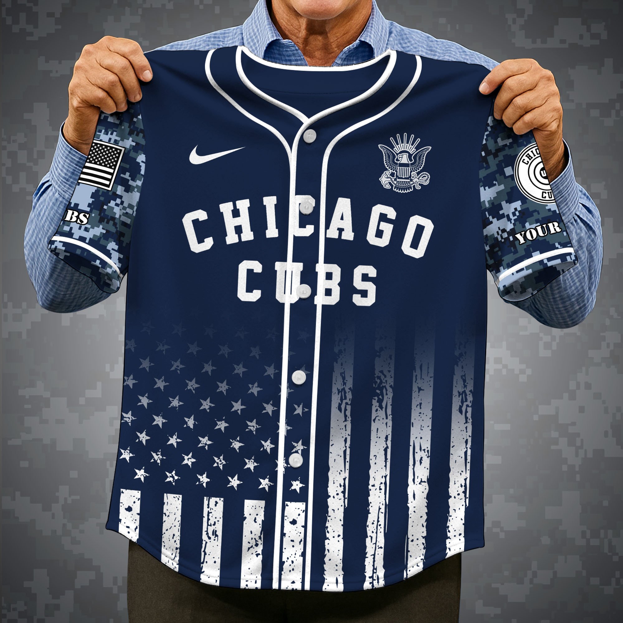 Alternative view of Chicago Cubs Baseball Shirt x US Navy Military Appreciation Night Jersey Editions Limited 2025 Custom Name, Sport Shirt For Fan ETRG-05132194