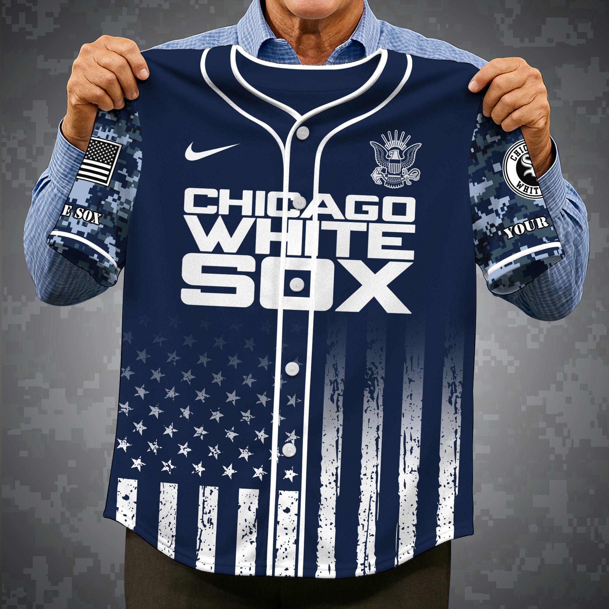 Alternative view of Chicago White Sox Baseball Shirt x US Navy Military Appreciation Night Jersey Editions Limited 2025 Custom Name, Sport Shirt For Fan ETRG-05132194
