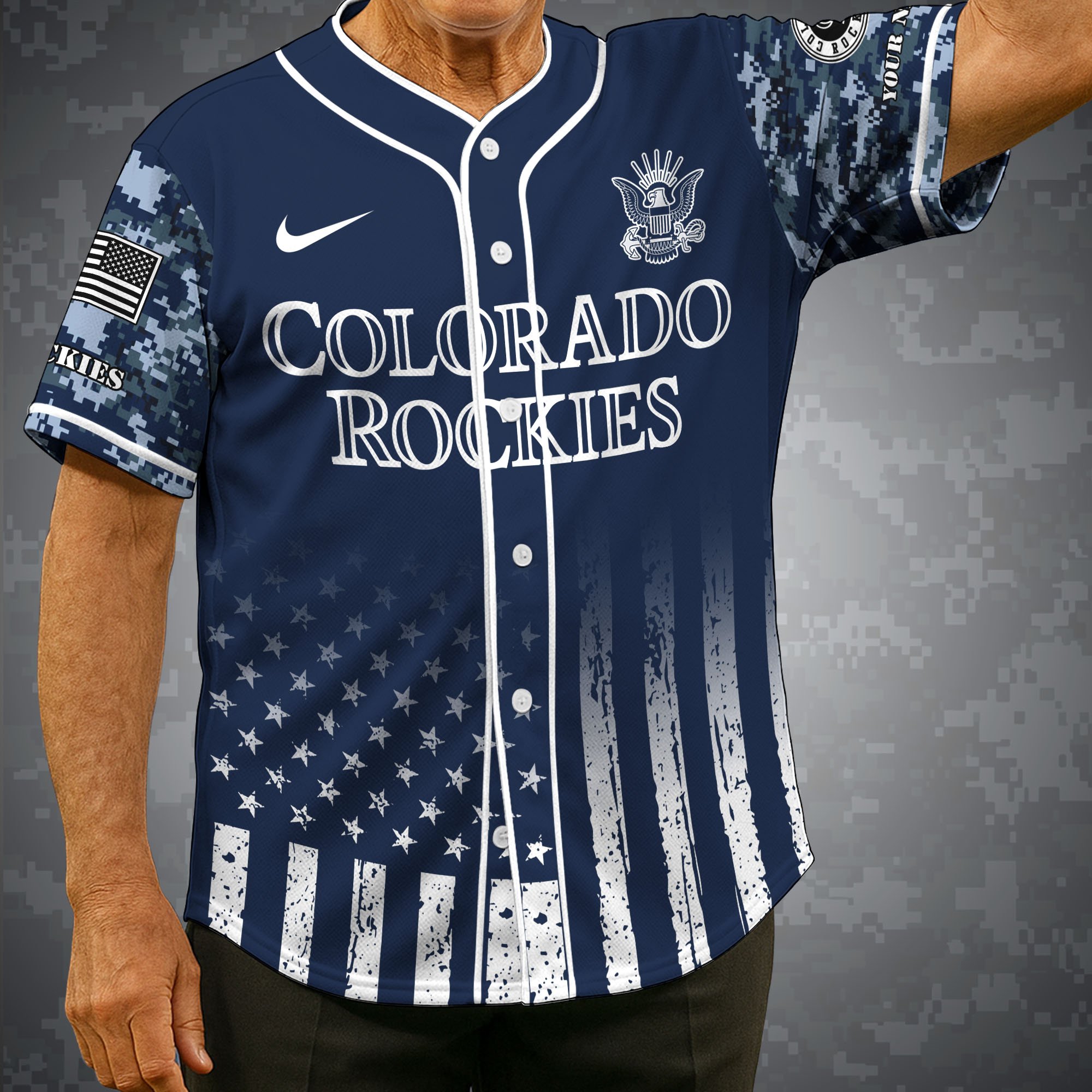 Colorado Rockies Baseball Shirt x US Navy Military Appreciation Night Jersey Editions Limited 2025 Custom Name, Sport Shirt For Fan ETRG-05132194