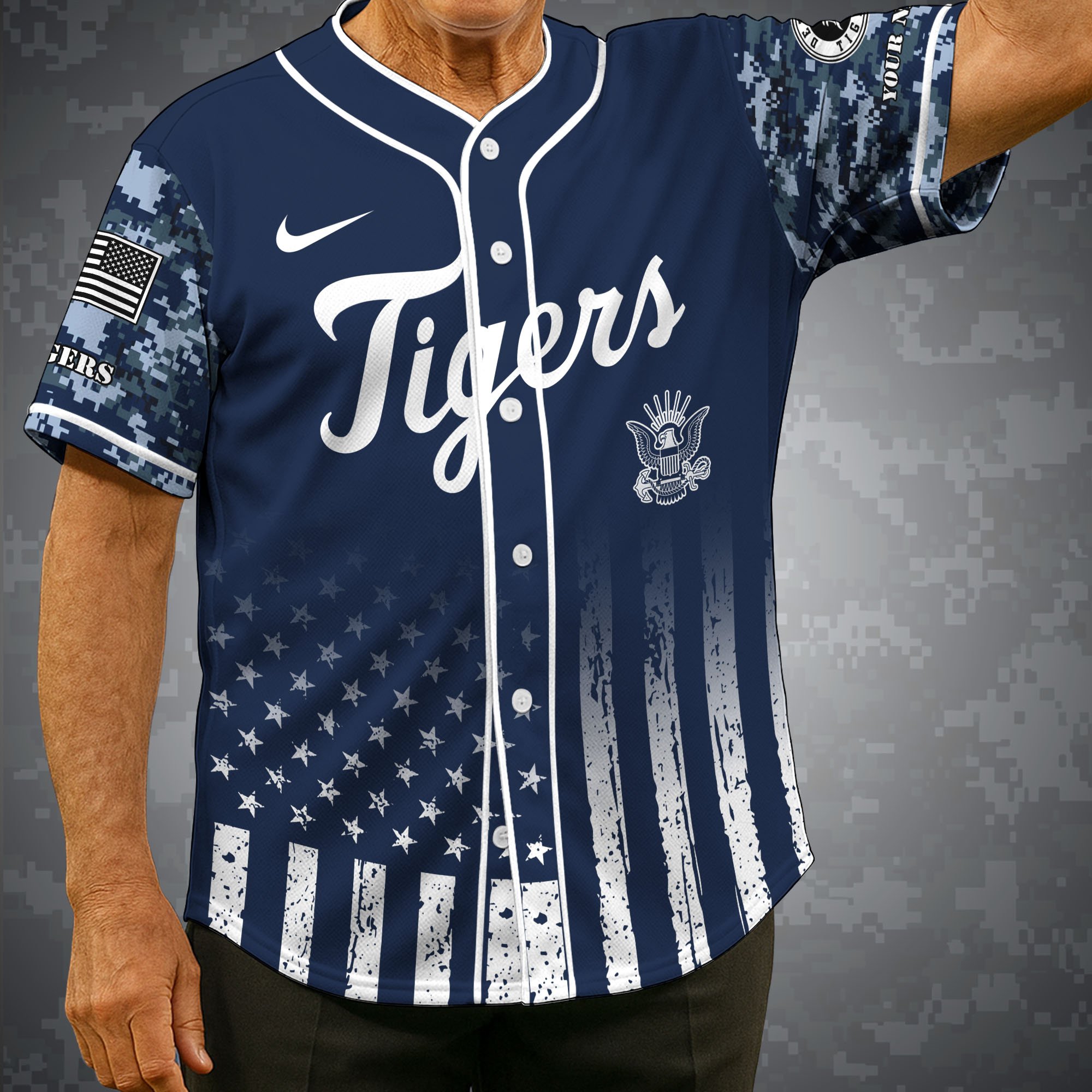 Detroit Tigers Baseball Shirt x US Navy Military Appreciation Night Jersey Editions Limited 2025 Custom Name, Sport Shirt For Fan ETRG-05132194
