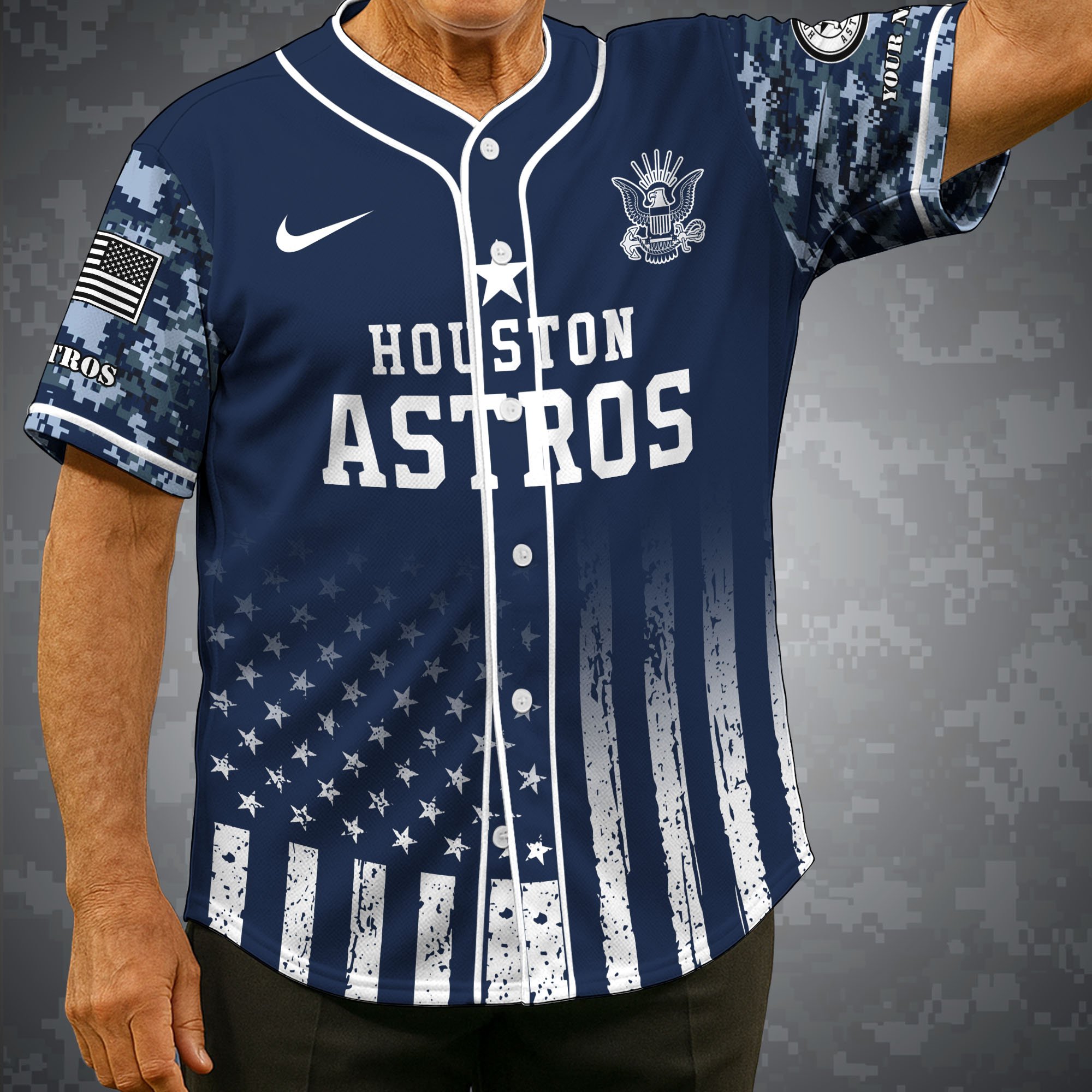 Houston Astros Baseball Shirt x US Navy Military Appreciation Night Jersey Editions Limited 2025 Custom Name, Sport Shirt For Fan ETRG-05132194