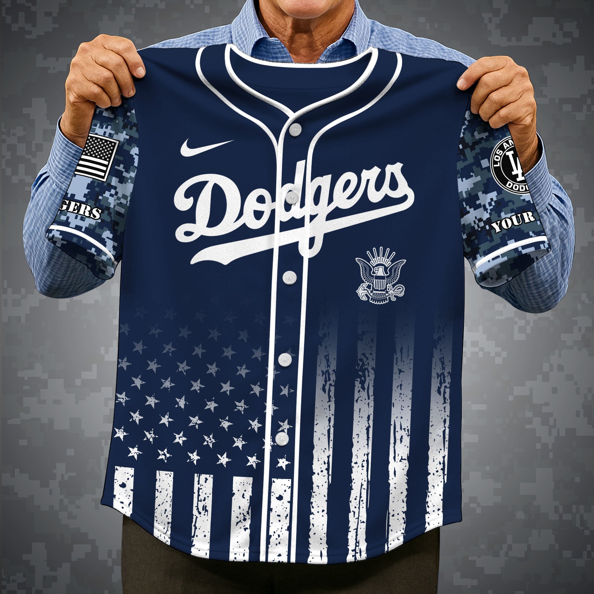 Alternative view of Los Angeles Dodgers Baseball Shirt x US Navy Military Appreciation Night Jersey Editions Limited 2025 Custom Name, Sport Shirt For Fan ETRG-05132194
