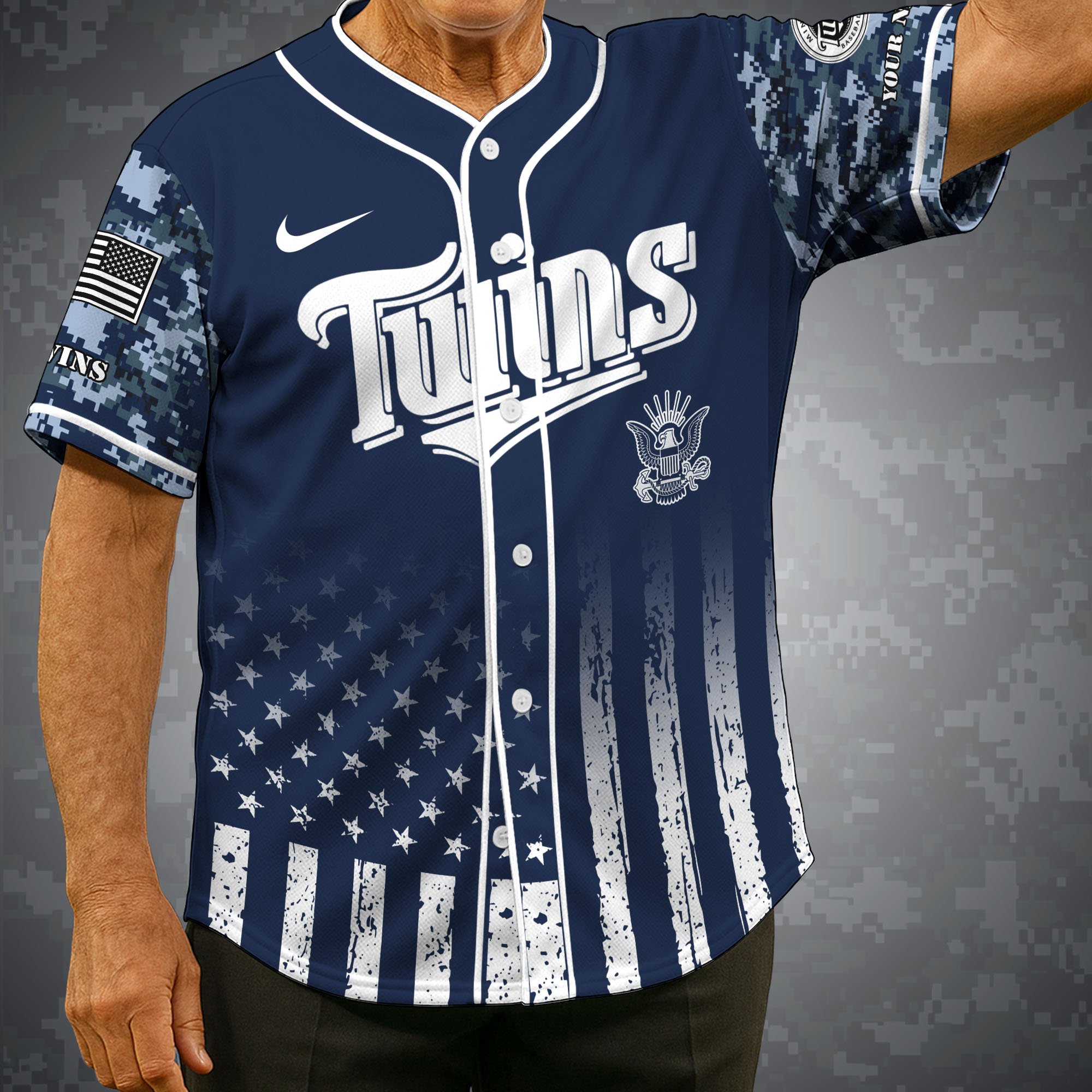Minnesota Twins Baseball Shirt x US Navy Military Appreciation Night Jersey Editions Limited 2025 Custom Name, Sport Shirt For Fan ETRG-05132194