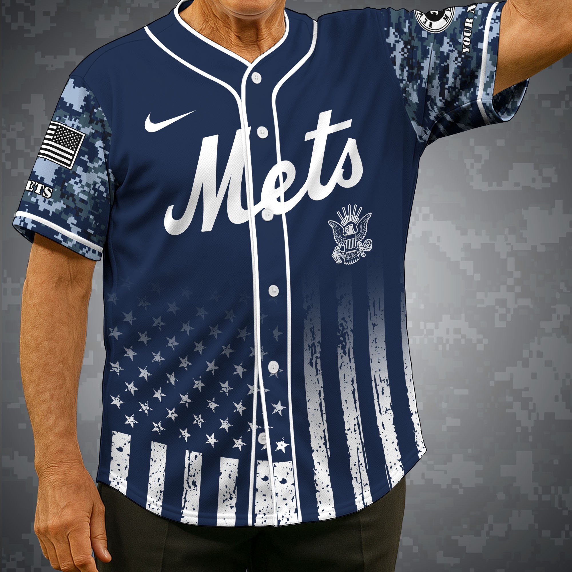 New York Mets Baseball Shirt x US Navy Military Appreciation Night Jersey Editions Limited 2025 Custom Name, Sport Shirt For Fan ETRG-05132194