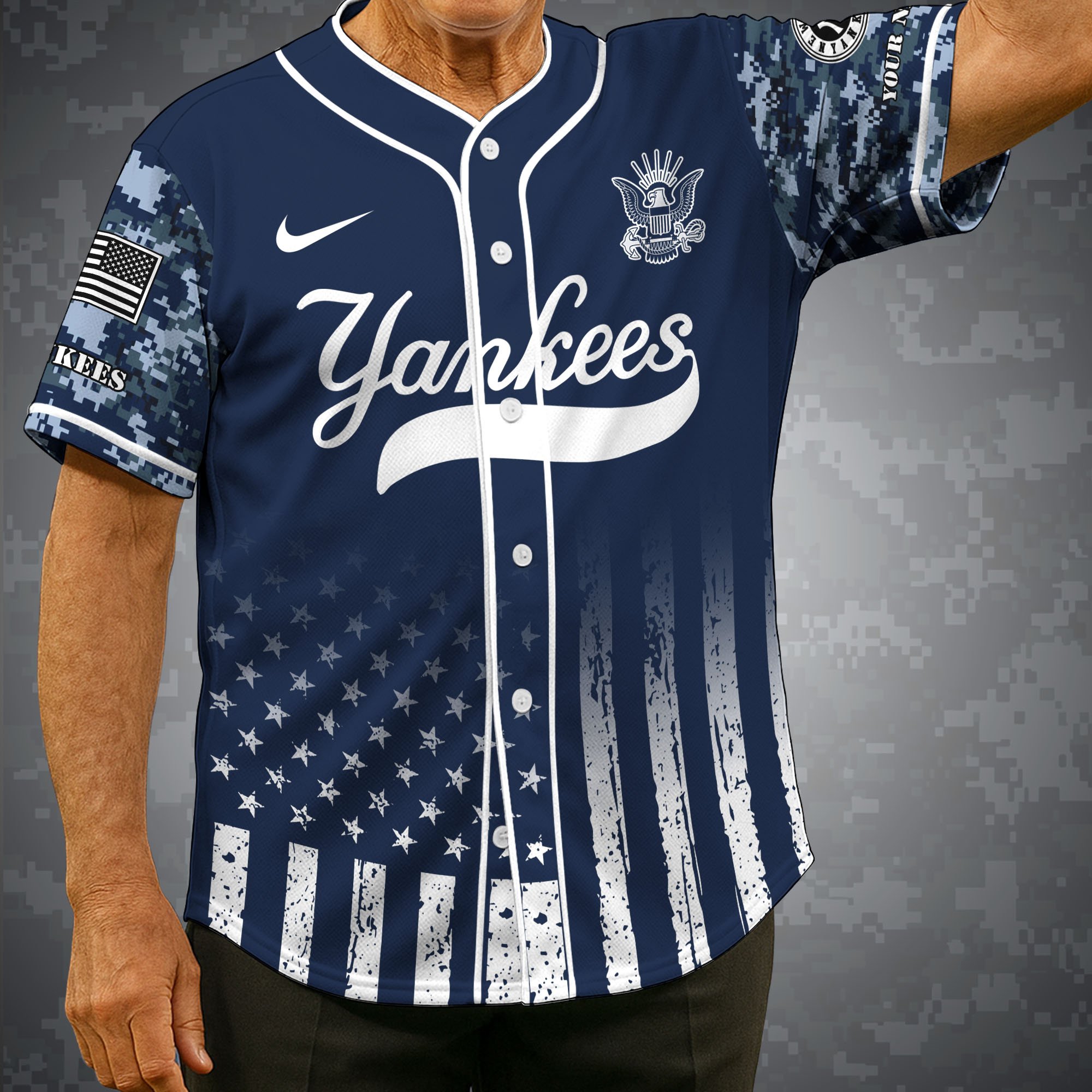 New York Yankees Baseball Shirt x US Navy Military Appreciation Night Jersey Editions Limited 2025 Custom Name, Sport Shirt For Fan ETRG-05132194