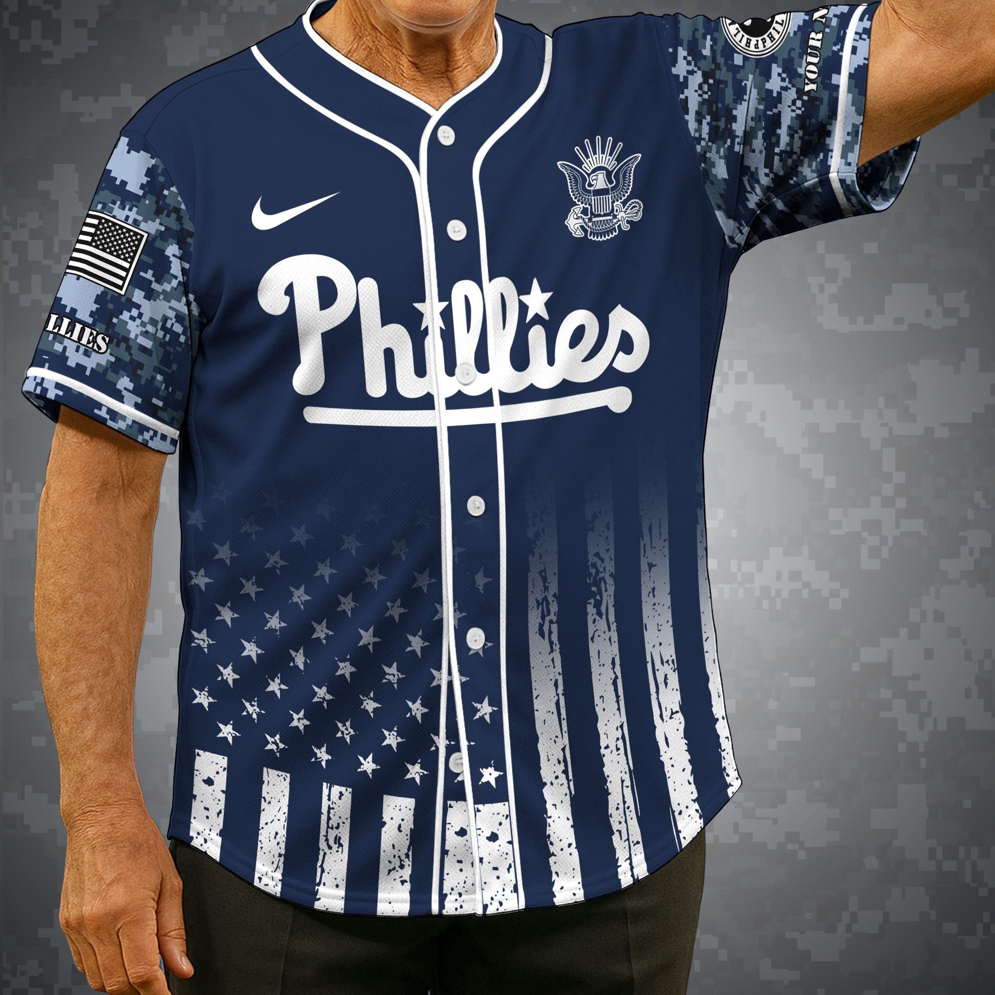 Philadelphia Phillies Baseball Shirt x US Navy Military Appreciation Night Jersey Editions Limited 2025 Custom Name, Sport Shirt For Fan ETRG-05132194