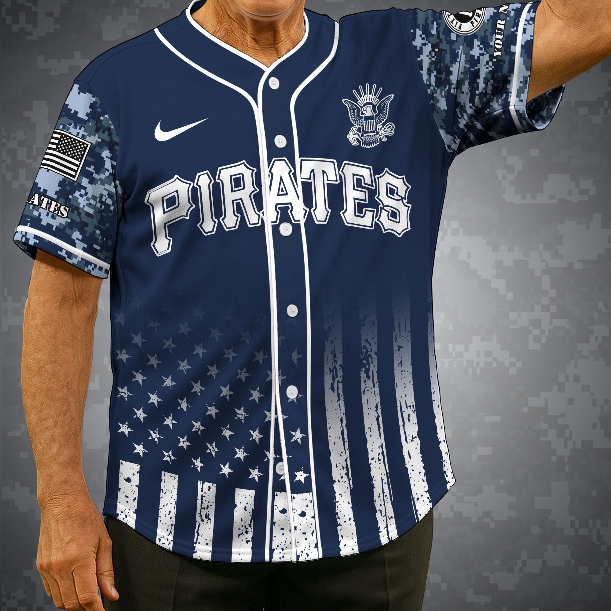 Pittsburgh Pirates Baseball Shirt x US Navy Military Appreciation Night Jersey Editions Limited 2025 Custom Name, Sport Shirt For Fan ETRG-05132194