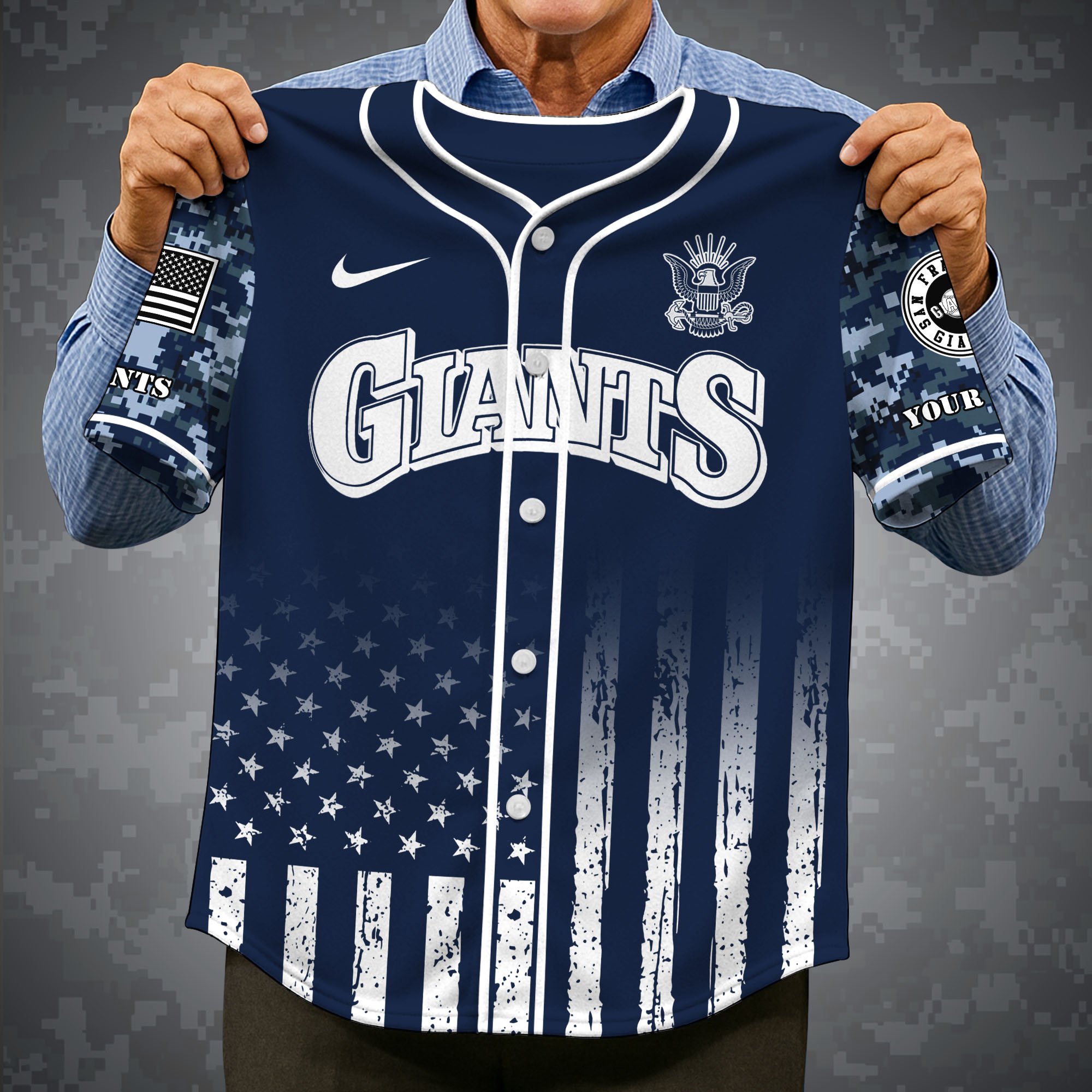 Alternative view of San Francisco Giants Baseball Shirt x US Navy Military Appreciation Night Jersey Editions Limited 2025 Custom Name, Sport Shirt For Fan ETRG-05132194