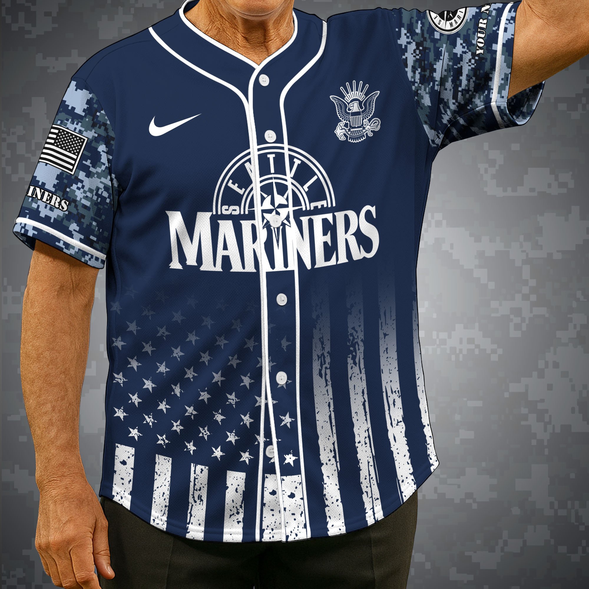 Seattle Mariners Baseball Shirt x US Navy Military Appreciation Night Jersey Editions Limited 2025 Custom Name, Sport Shirt For Fan ETRG-05132194