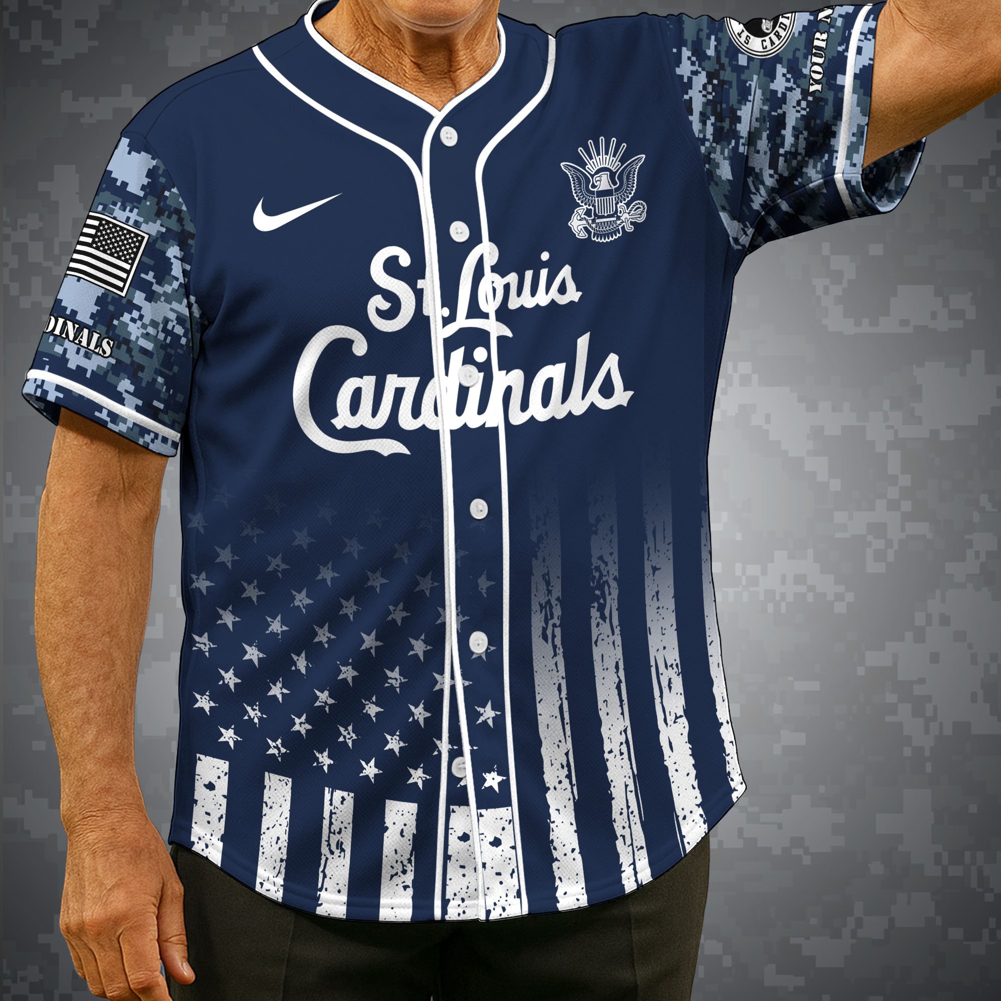 St. Louis Cardinals Baseball Shirt x US Navy Military Appreciation Night Jersey Editions Limited 2025 Custom Name, Sport Shirt For Fan ETRG-05132194