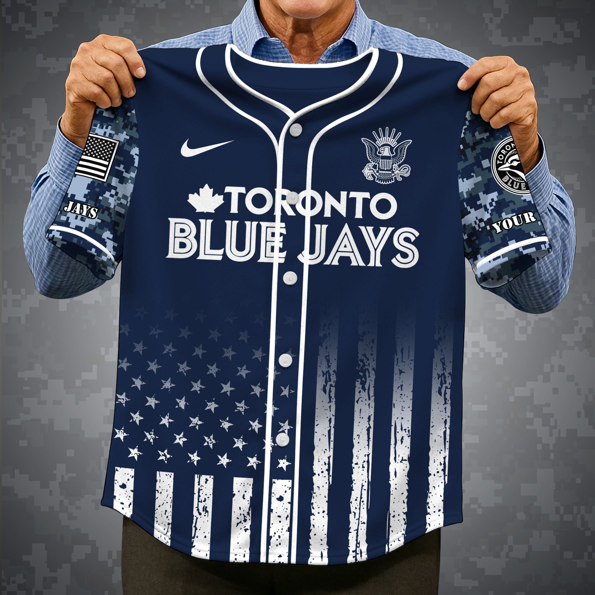 Alternative view of Toronto Blue Jays Baseball Shirt x US Navy Military Appreciation Night Jersey Editions Limited 2025 Custom Name, Sport Shirt For Fan ETRG-05132194