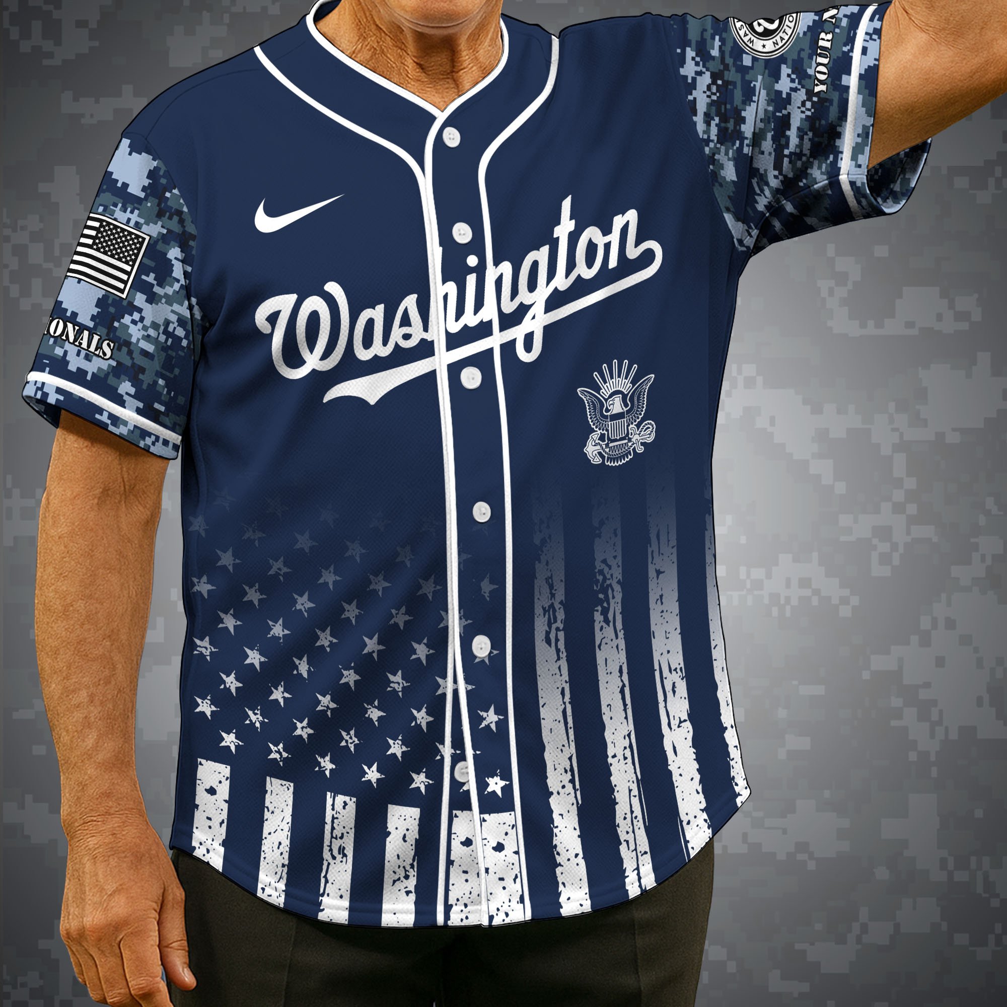 Washington Nationals Baseball Shirt x US Navy Military Appreciation Night Jersey Editions Limited 2025 Custom Name, Sport Shirt For Fan ETRG-05132194