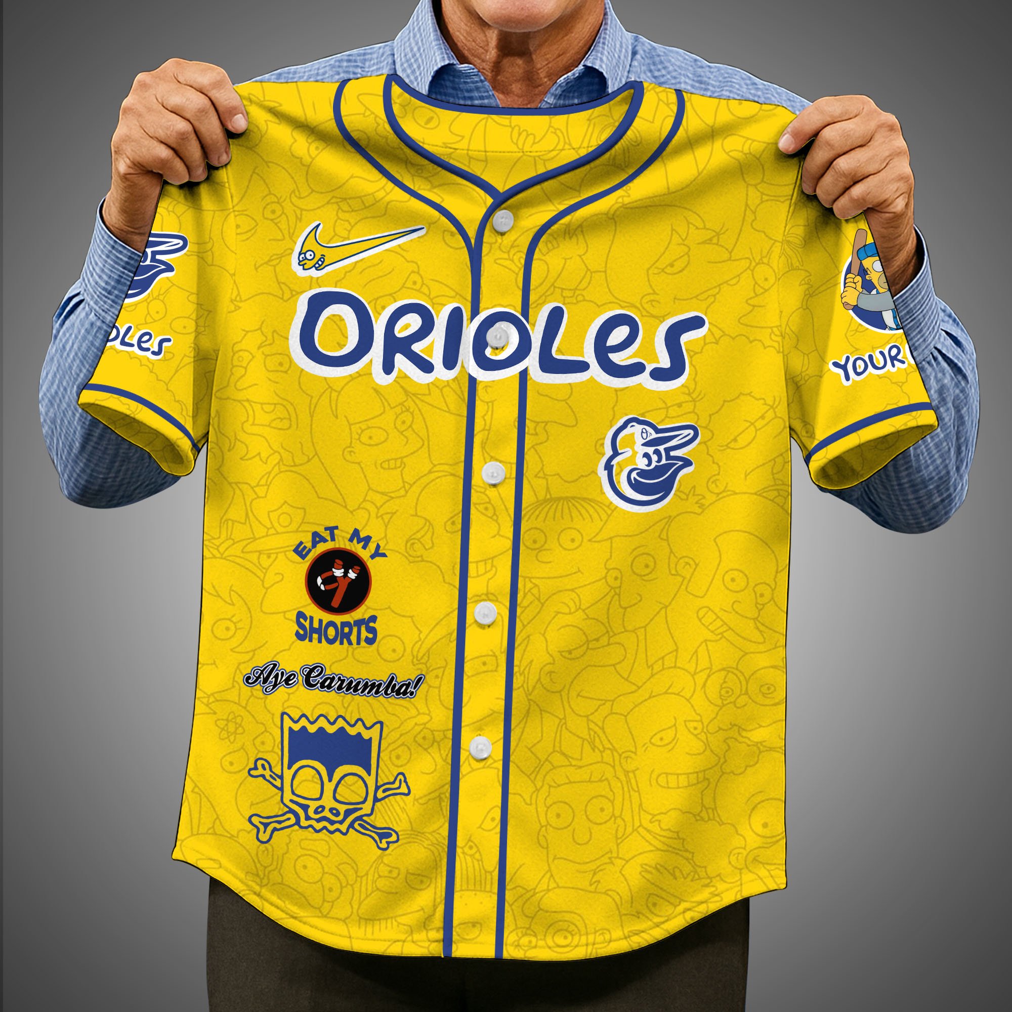 Alternative view of Baltimore Orioles Baseball Shirt x The Simpsons Custom Name, Baseball Jersey Editions Limited 2025, Sport Gifts ETRG-05082176