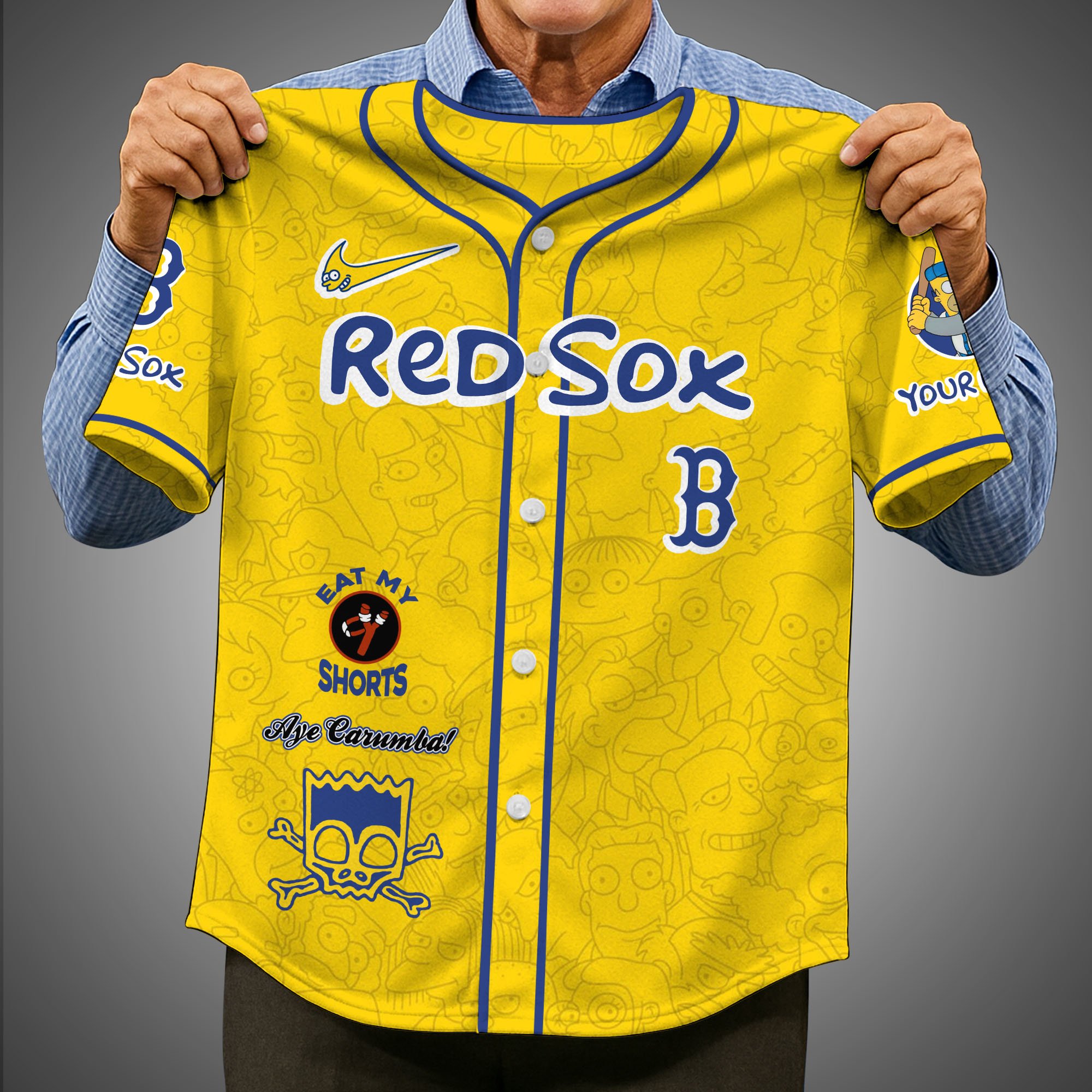 Alternative view of Boston Red Sox Baseball Shirt x The Simpsons Custom Name, Baseball Jersey Editions Limited 2025, Sport Gifts ETRG-05082176