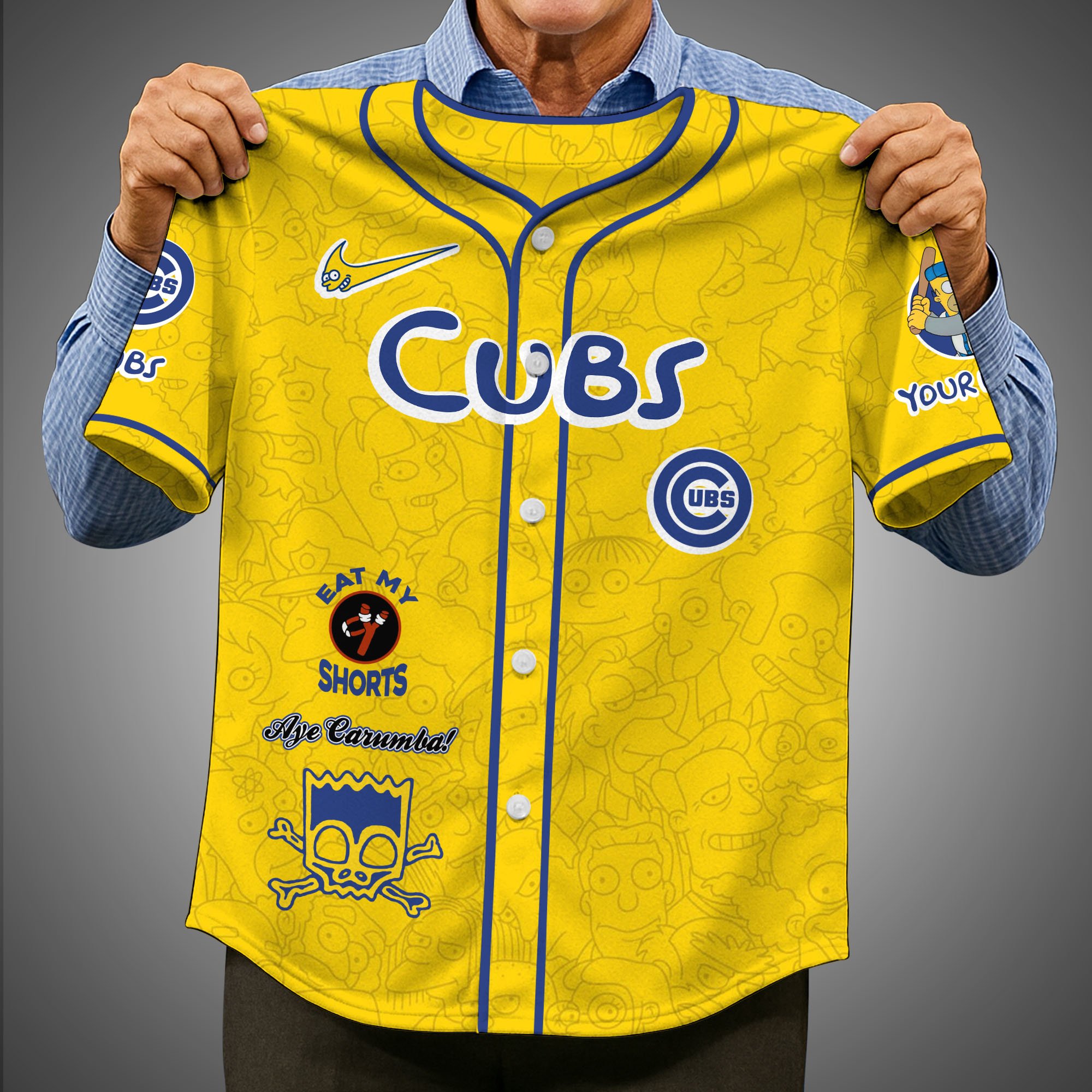 Alternative view of Chicago Cubs Baseball Shirt x The Simpsons Custom Name, Baseball Jersey Editions Limited 2025, Sport Gifts ETRG-05082176