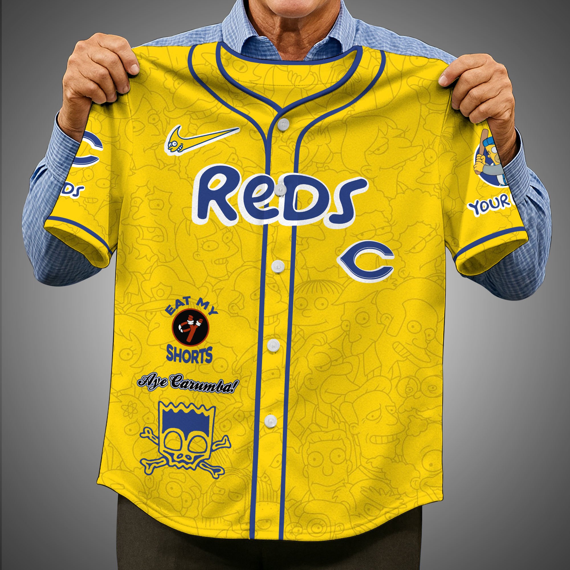 Alternative view of Cincinnati Reds Baseball Shirt x The Simpsons Custom Name, Baseball Jersey Editions Limited 2025, Sport Gifts ETRG-05082176