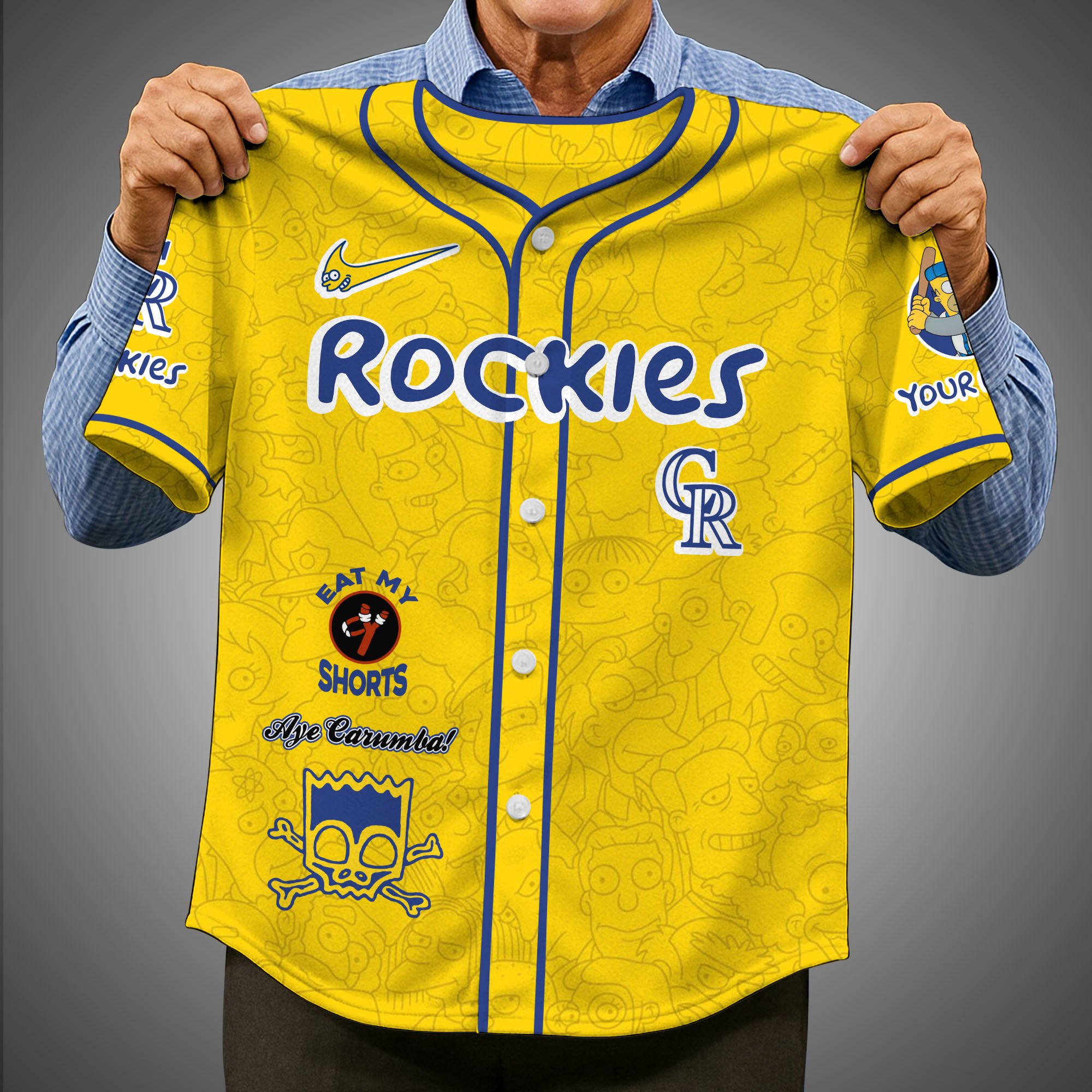 Alternative view of Colorado Rockies Baseball Shirt x The Simpsons Custom Name, Baseball Jersey Editions Limited 2025, Sport Gifts ETRG-05082176
