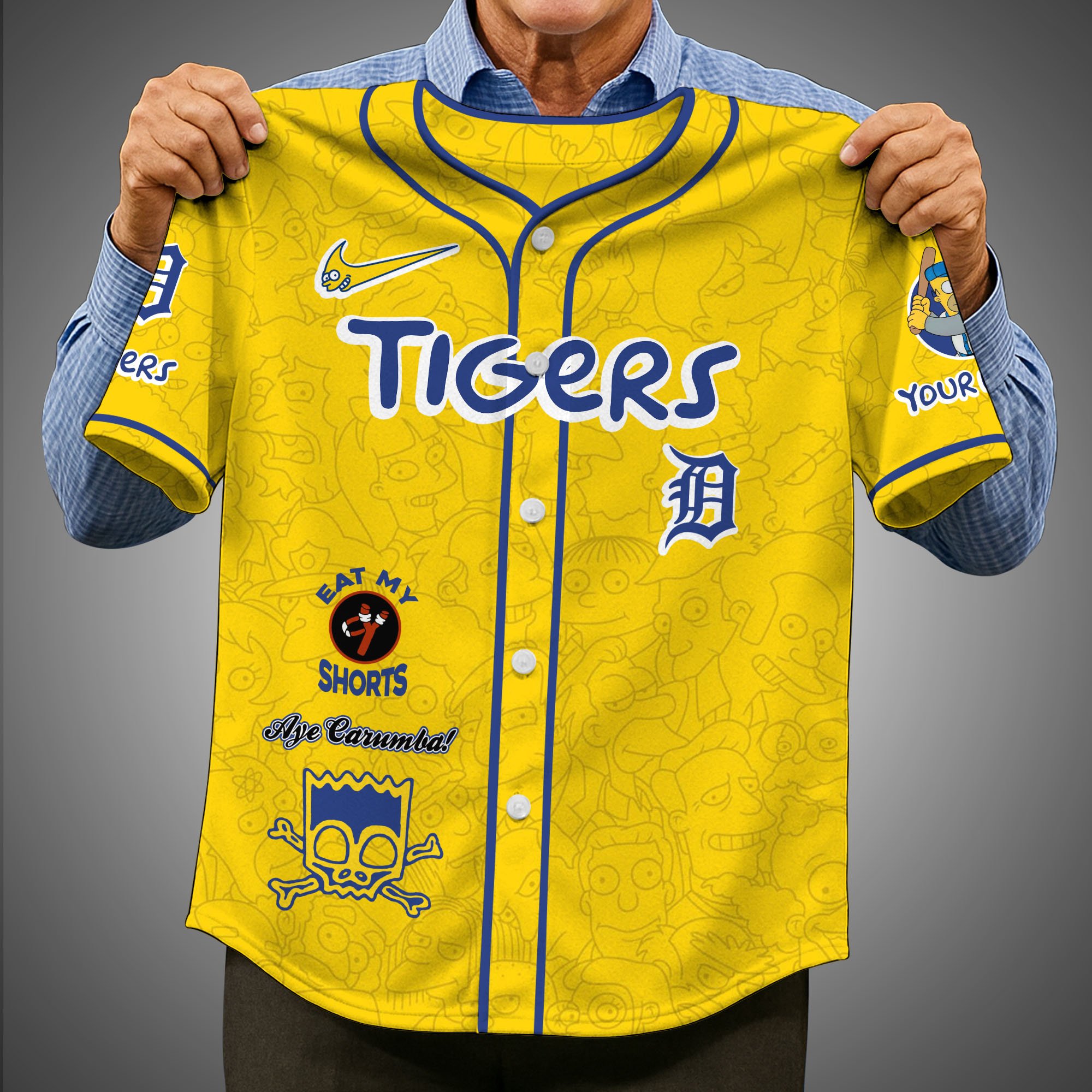 Alternative view of Detroit Tigers Baseball Shirt x The Simpsons Custom Name, Baseball Jersey Editions Limited 2025, Sport Gifts ETRG-05082176