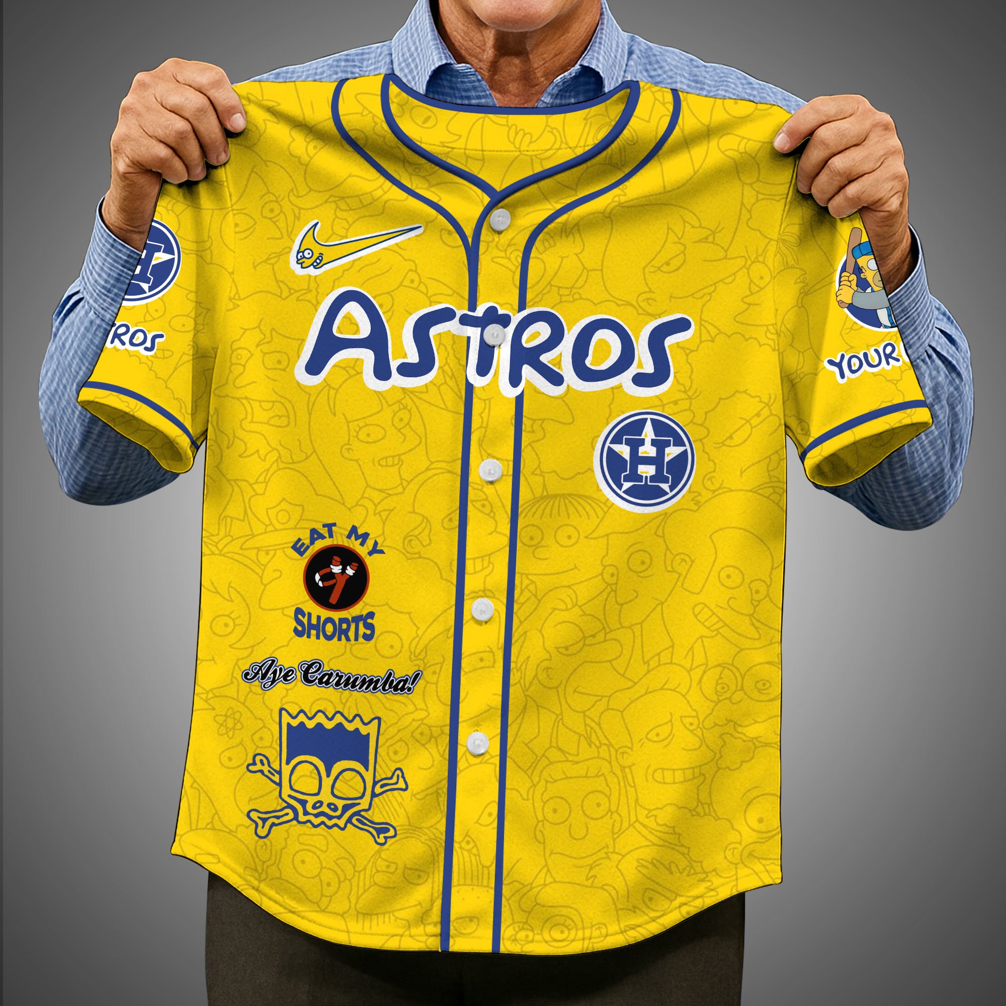 Alternative view of Houston Astros Baseball Shirt x The Simpsons Custom Name, Baseball Jersey Editions Limited 2025, Sport Gifts ETRG-05082176