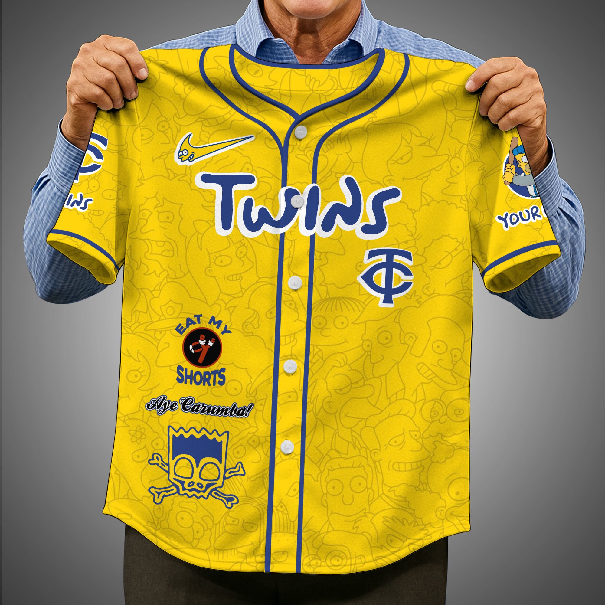 Alternative view of Minnesota Twins Baseball Shirt x The Simpsons Custom Name, Baseball Jersey Editions Limited 2025, Sport Gifts ETRG-05082176