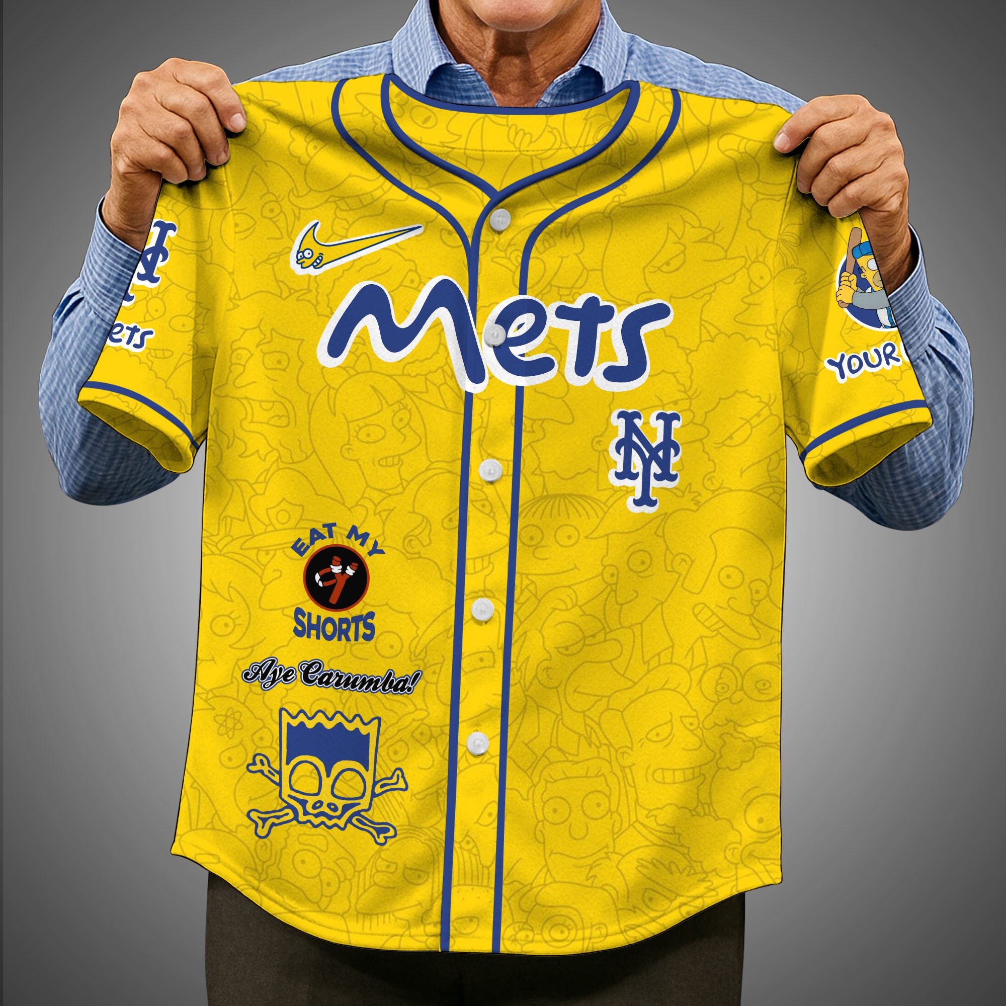 Alternative view of New York Mets Baseball Shirt x The Simpsons Custom Name, Baseball Jersey Editions Limited 2025, Sport Gifts ETRG-05082176
