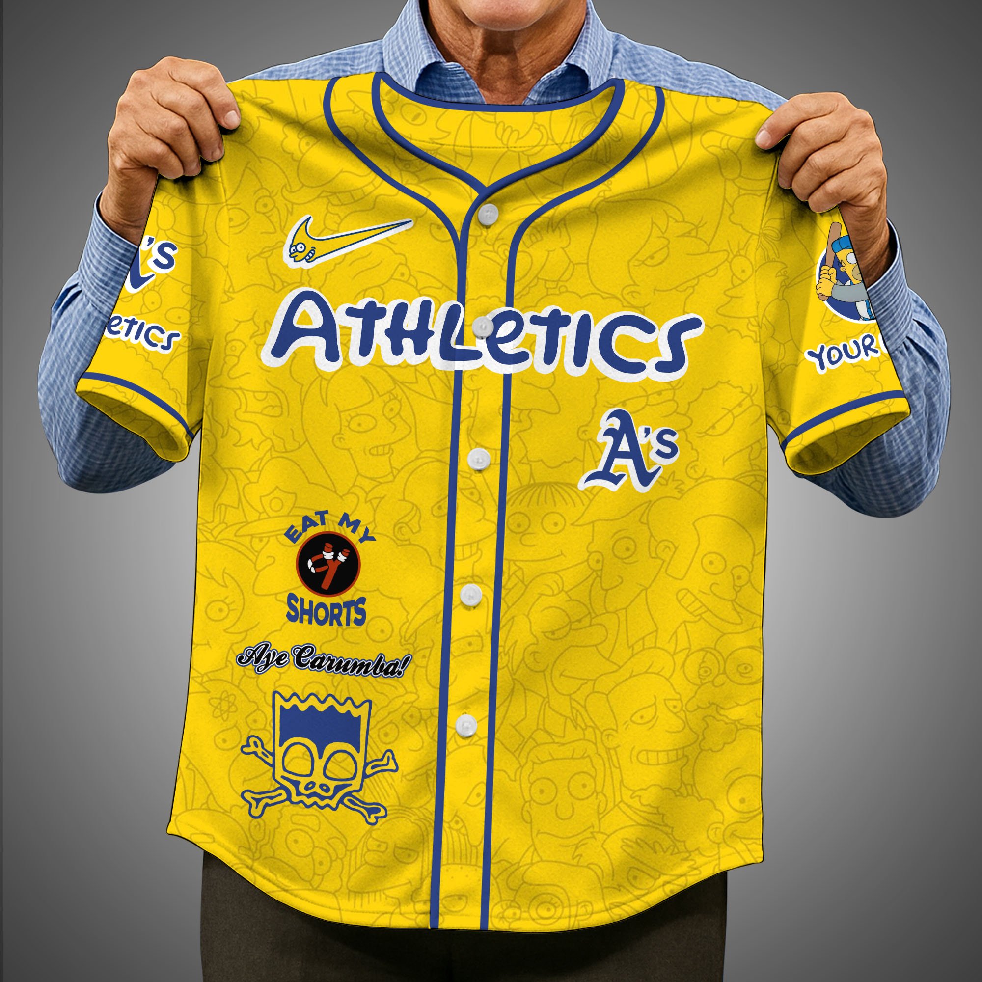 Alternative view of Oakland Athletics Baseball Shirt x The Simpsons Custom Name, Baseball Jersey Editions Limited 2025, Sport Gifts ETRG-05082176