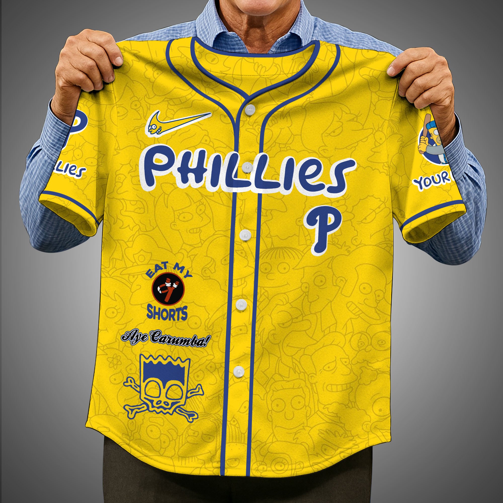 Alternative view of Philadelphia Phillies Baseball Shirt x The Simpsons Custom Name, Baseball Jersey Editions Limited 2025, Sport Gifts ETRG-05082176