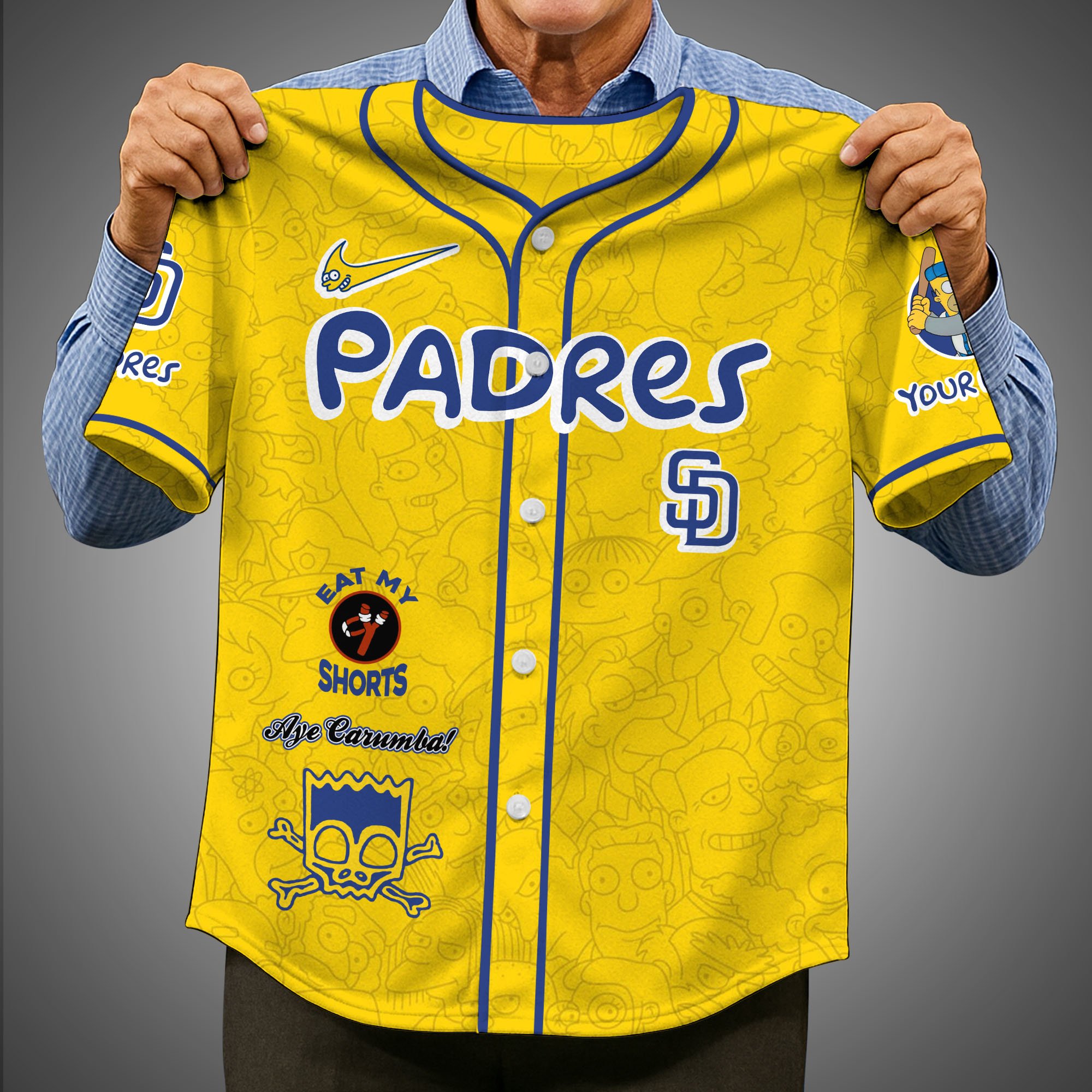 Alternative view of San Diego Padres Baseball Shirt x The Simpsons Custom Name, Baseball Jersey Editions Limited 2025, Sport Gifts ETRG-05082176