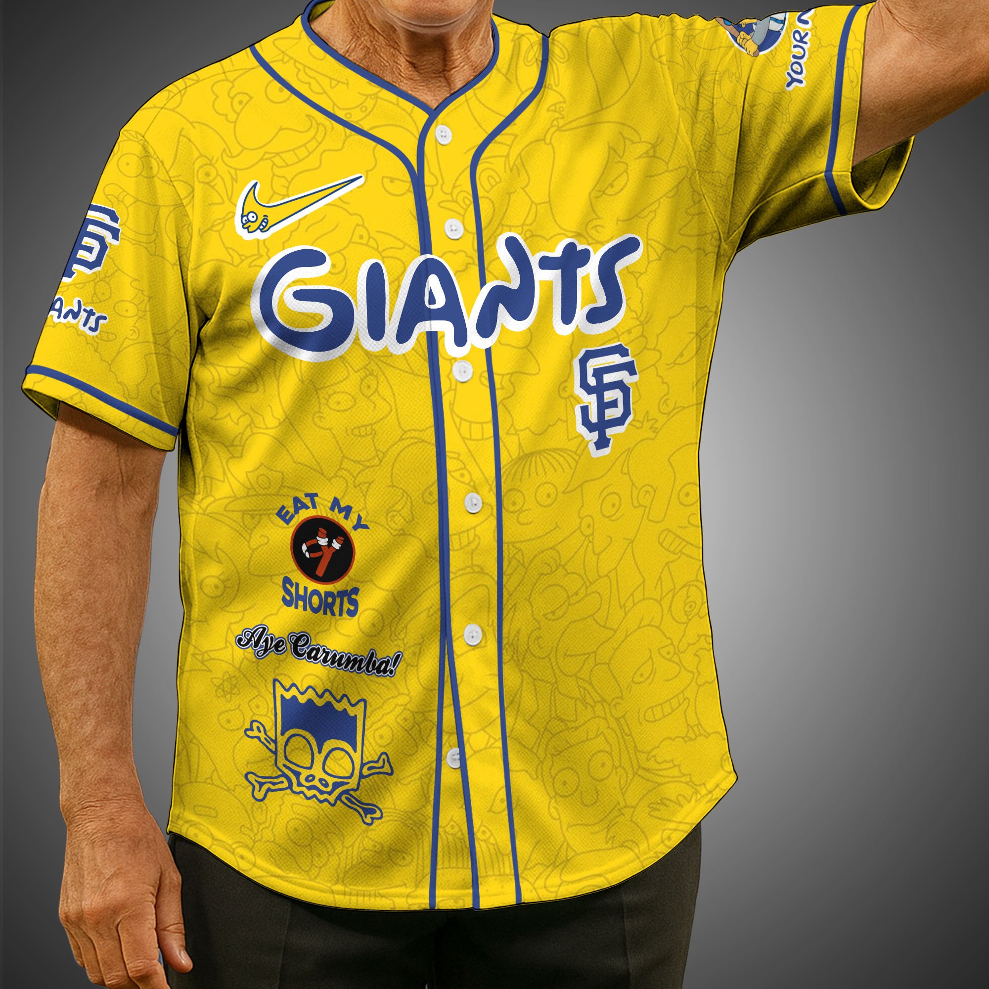 Alternative view of San Francisco Giants Baseball Shirt x The Simpsons Custom Name, Baseball Jersey Editions Limited 2025, Sport Gifts ETRG-05082176