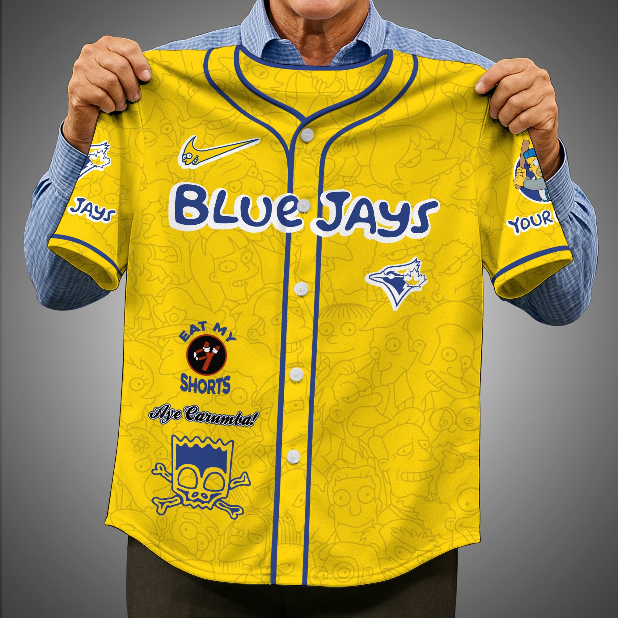 Alternative view of Toronto Blue Jays Baseball Shirt x The Simpsons Custom Name, Baseball Jersey Editions Limited 2025, Sport Gifts ETRG-05082176